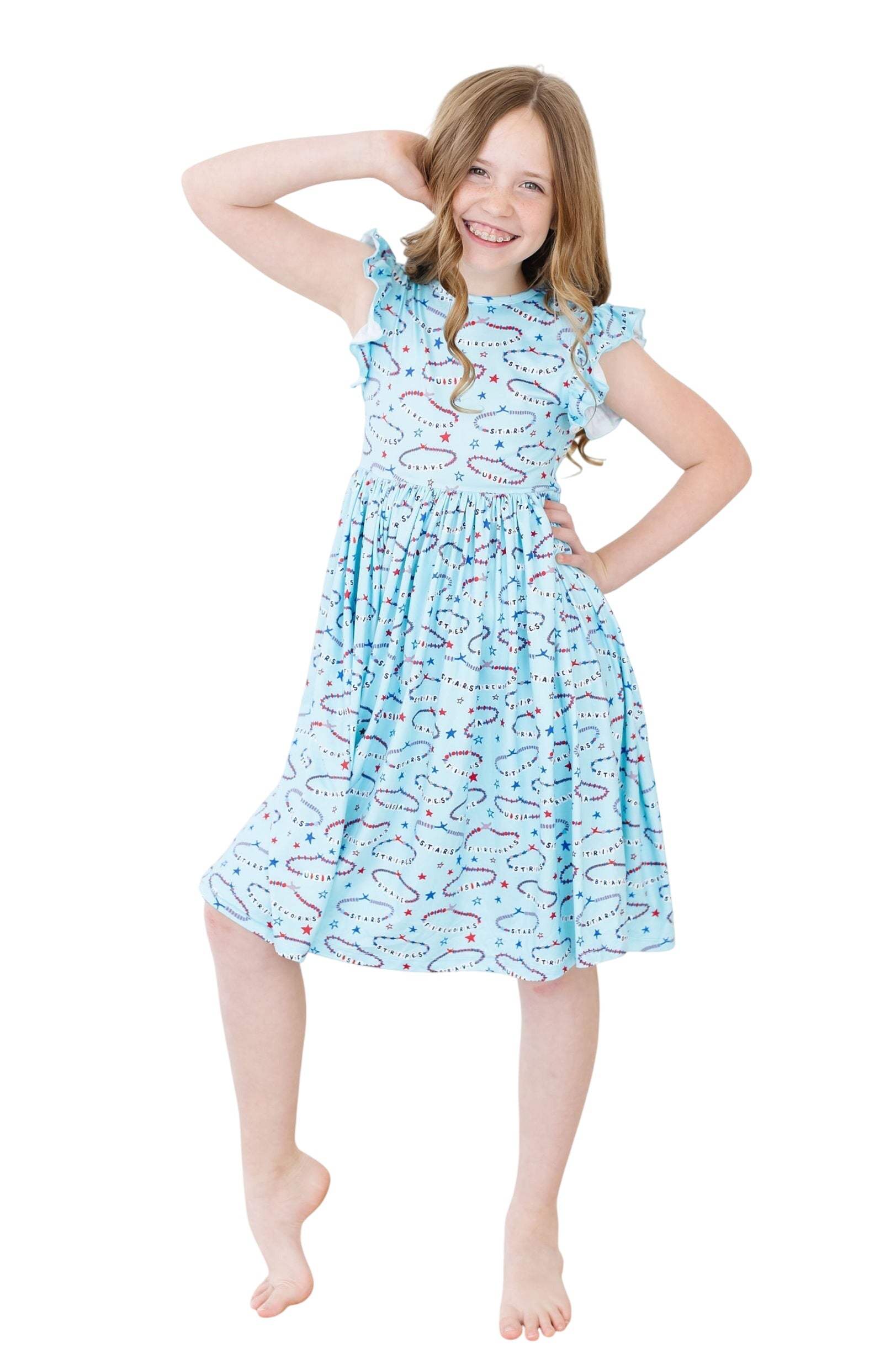 Miss Americana (mila's Version) Flutter Sleeve Twirl Dress