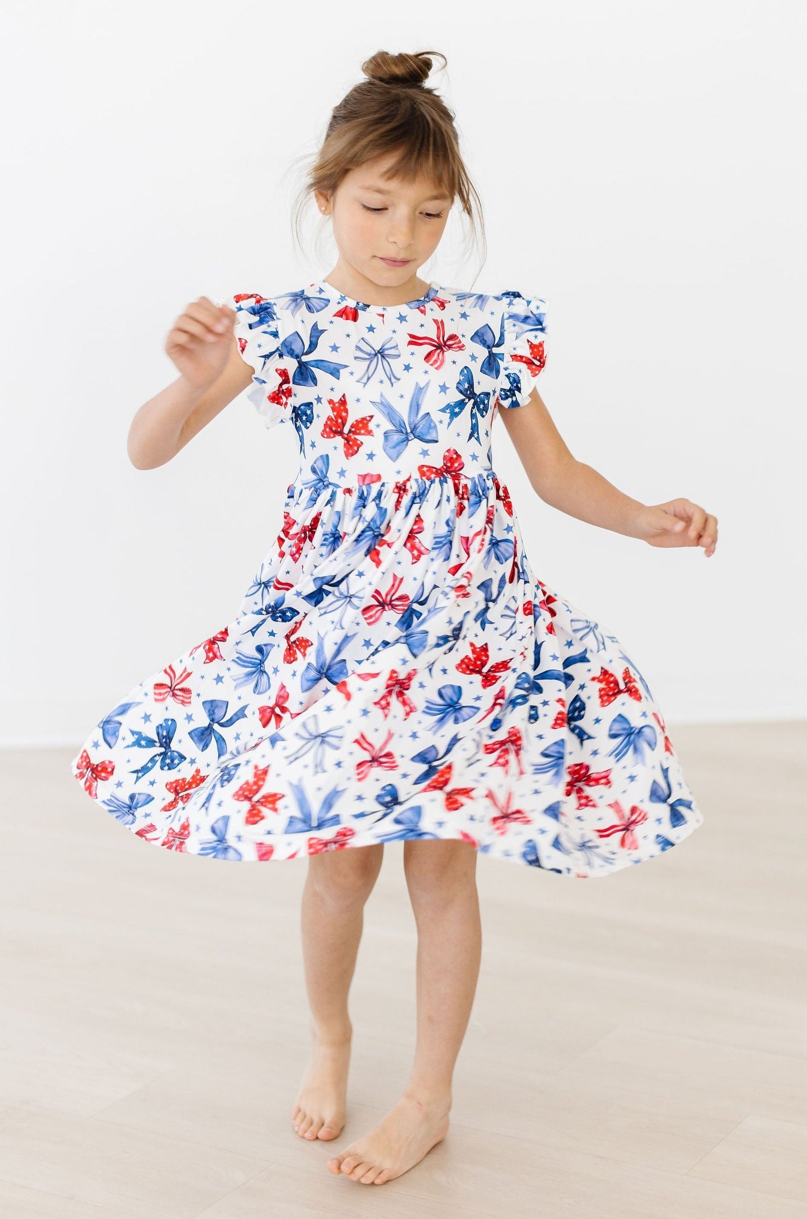 Born To Sparkle Flutter Sleeve Twirl Dress