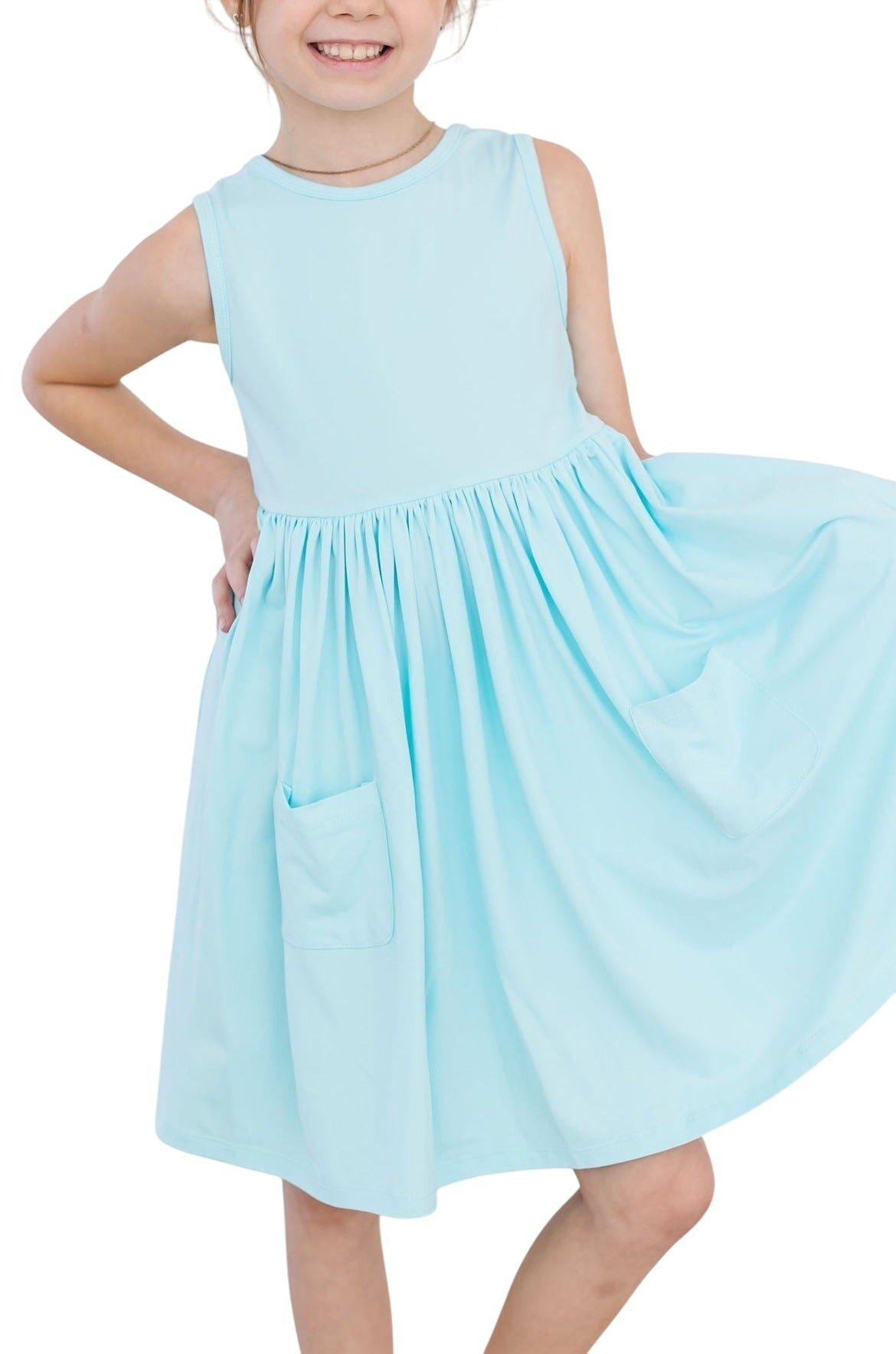 Aqua Tank Pocket Twirl Dress