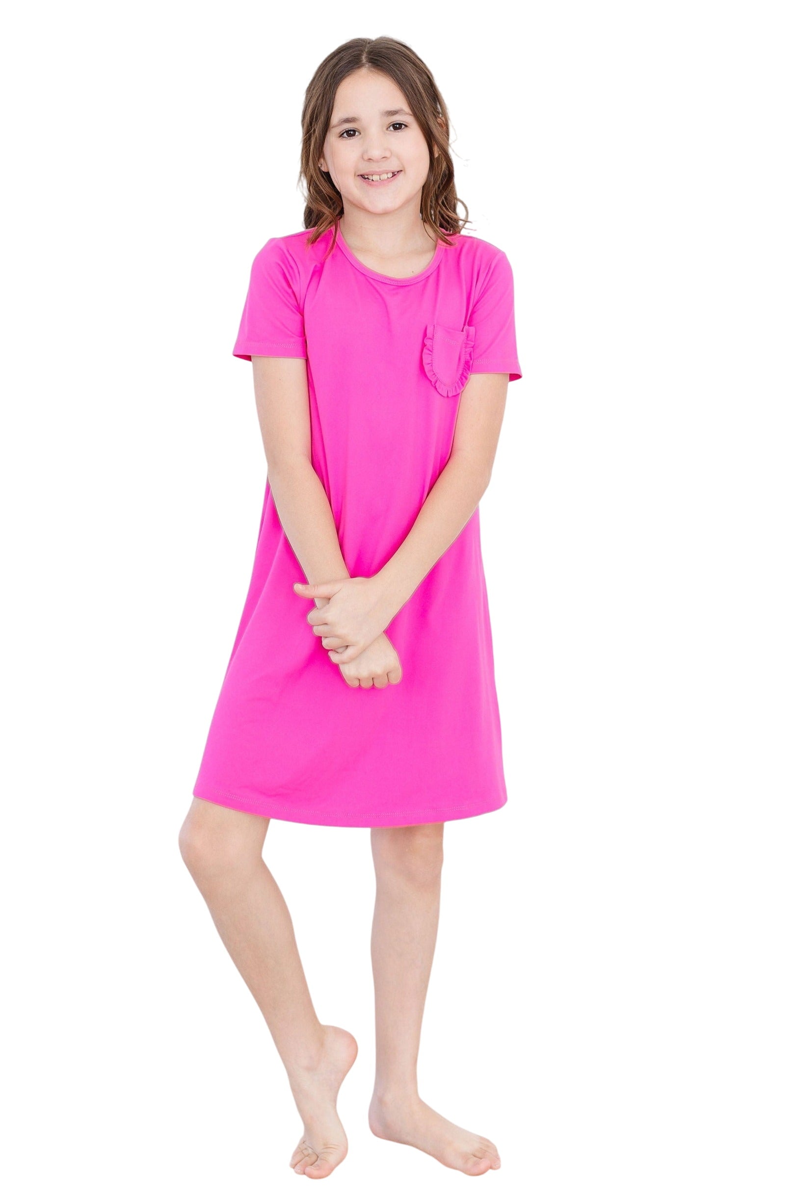 Hot Pink T-shirt Dress