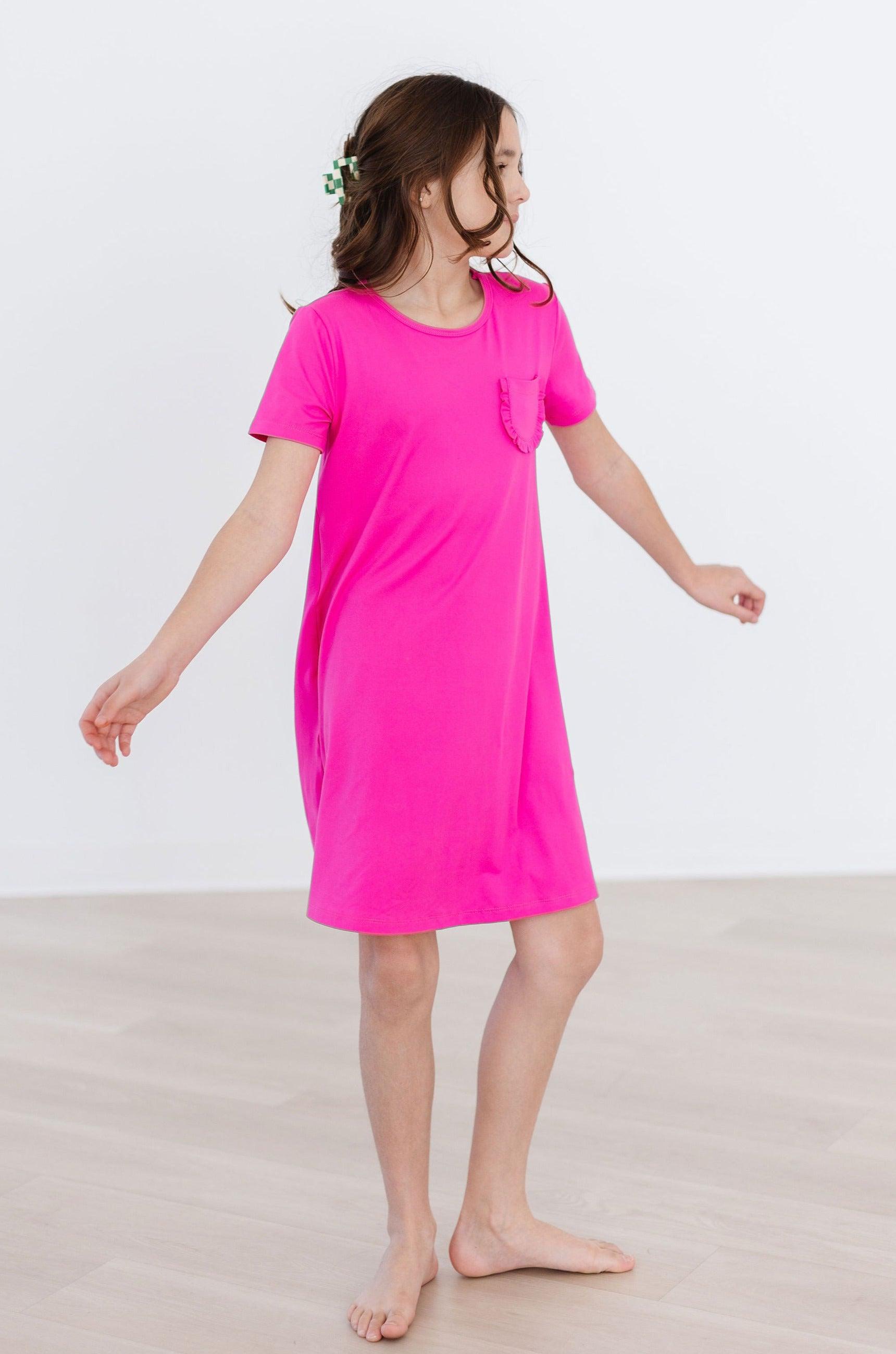 Hot Pink T-shirt Dress
