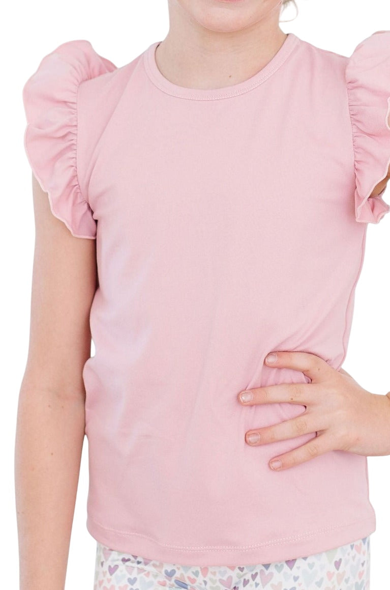 Vintage Pink S/s Ruffle Tee