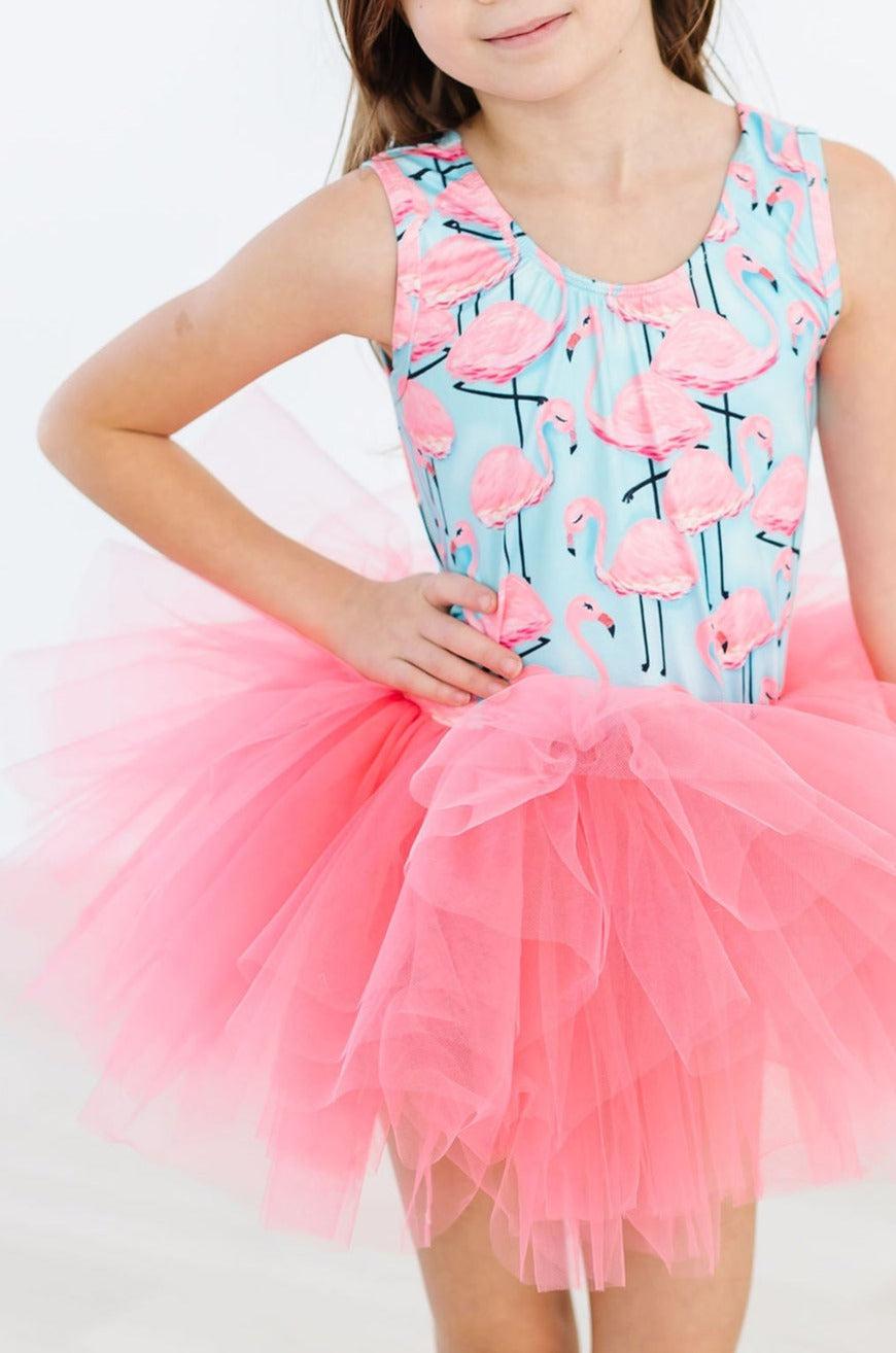 Pretty In Pink Flamingos Tank Tutu Leotard