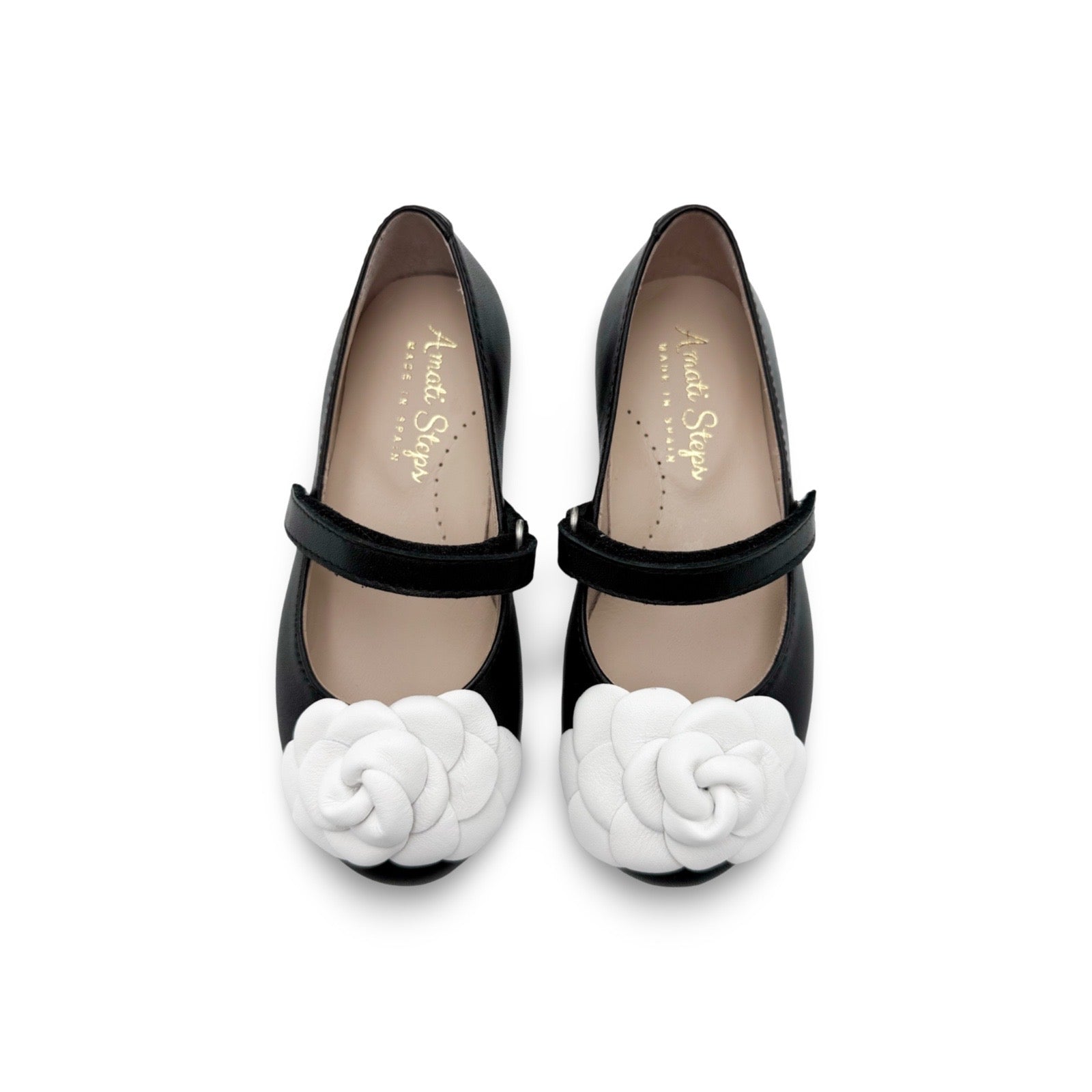 Camille- Black/white Leather Mary Jane Shoes