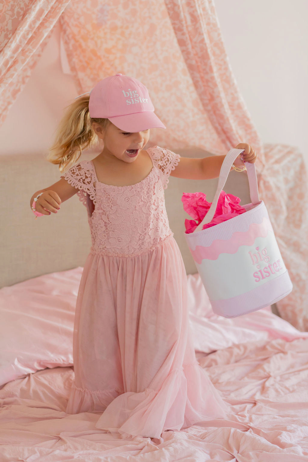 Big Sister Bow Baseball Hat (baby/toddler, Youth)