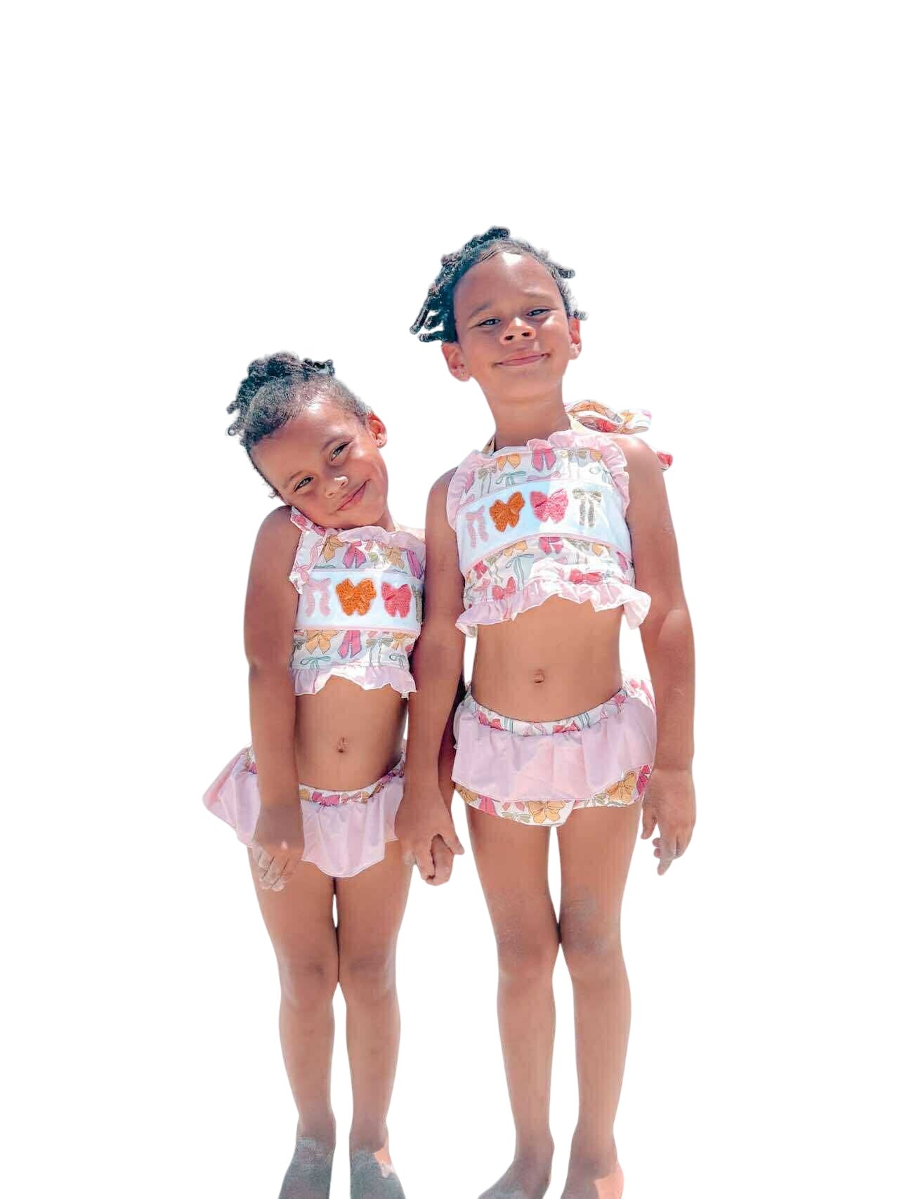 Pink Bows Two Piece Swimsuit