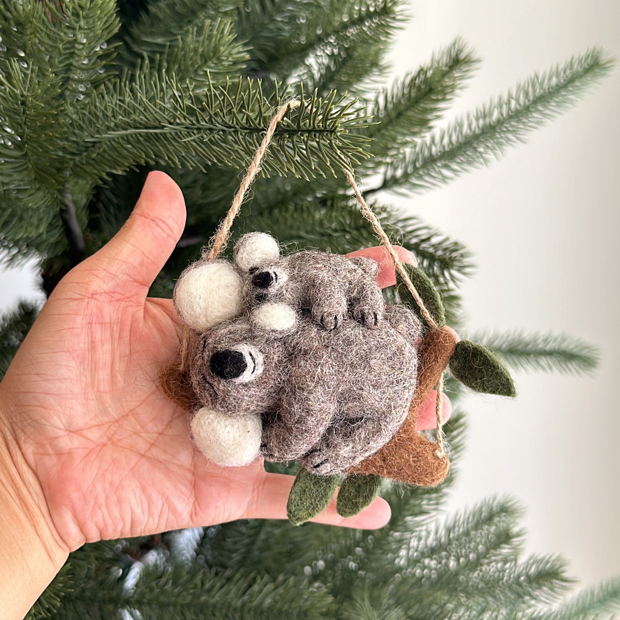 Felt Koala With Baby Ornament