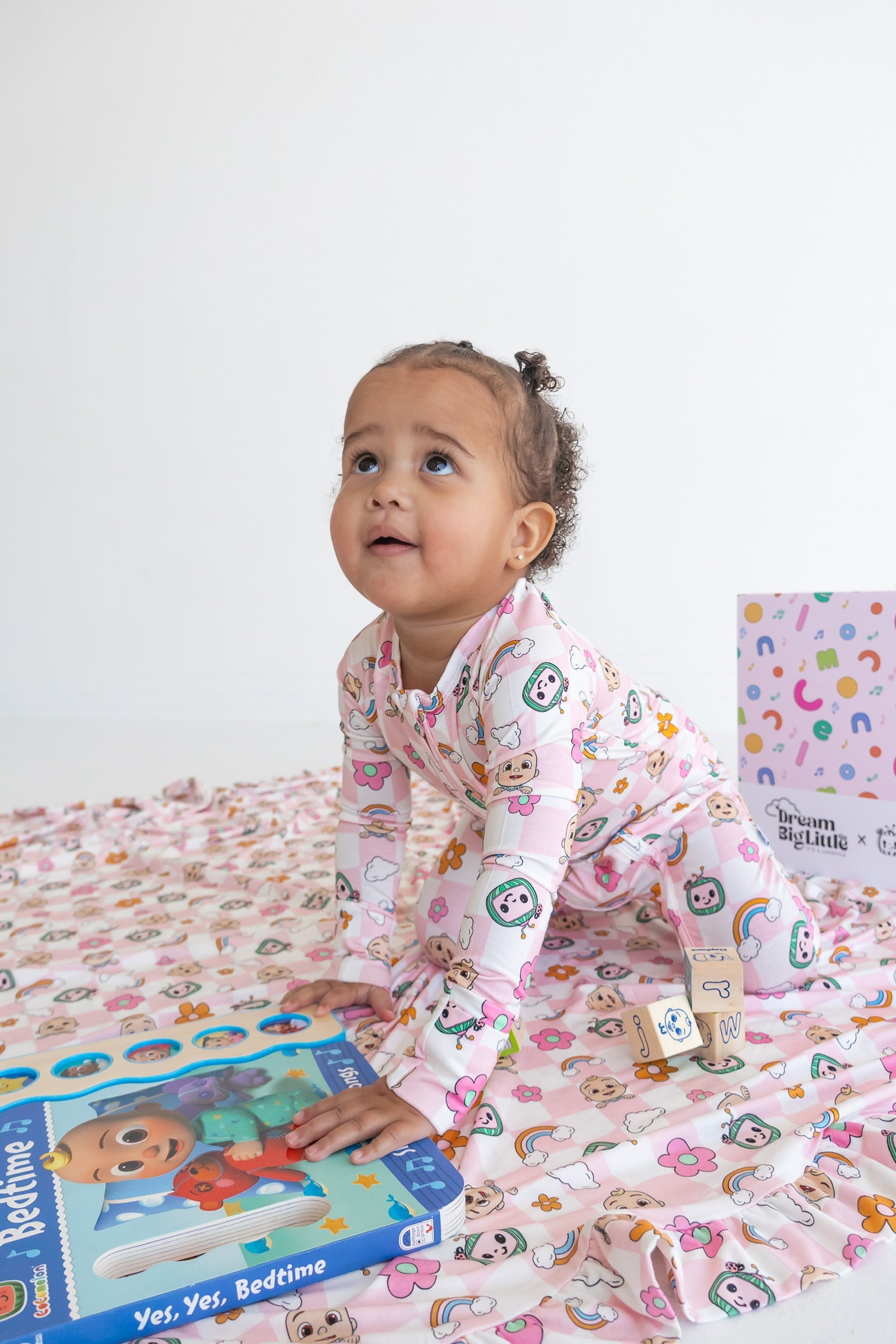 Dream Big Little Co X Cocomelon Jj Rainbow Checkers Dream Romper