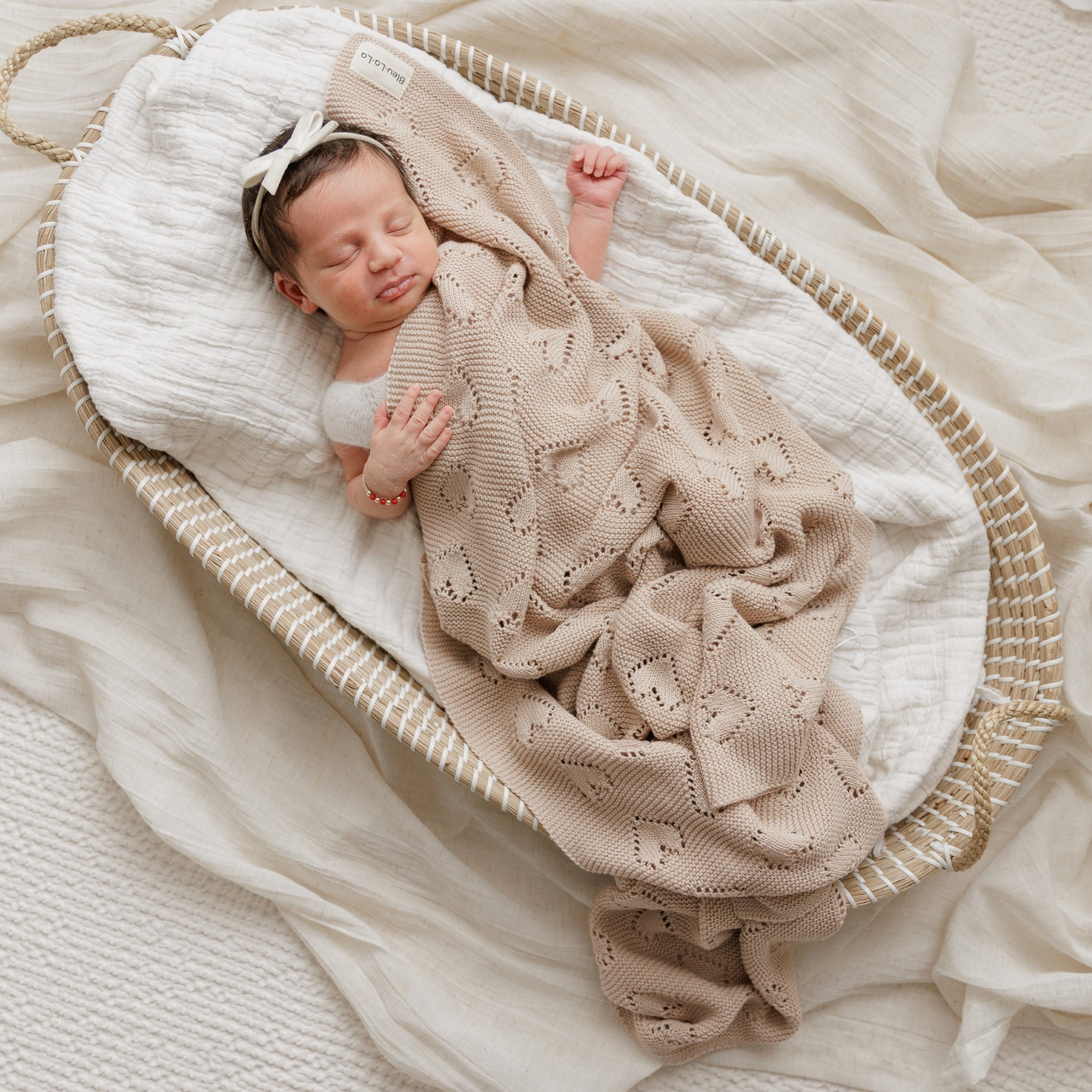 Heart Knit Baby Blanket by Bleu La La