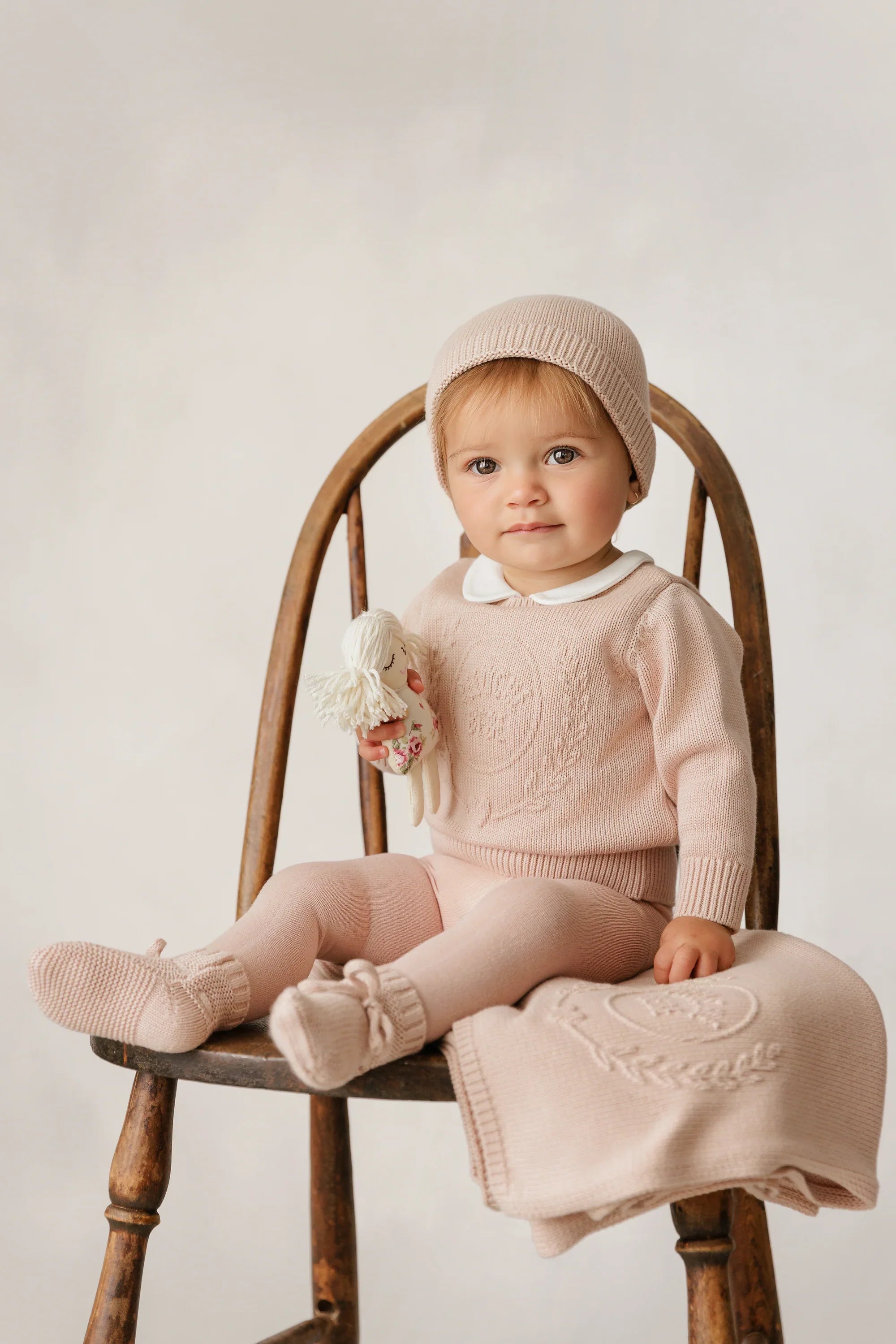 Peluche Rose Embossed Knit Cardigan