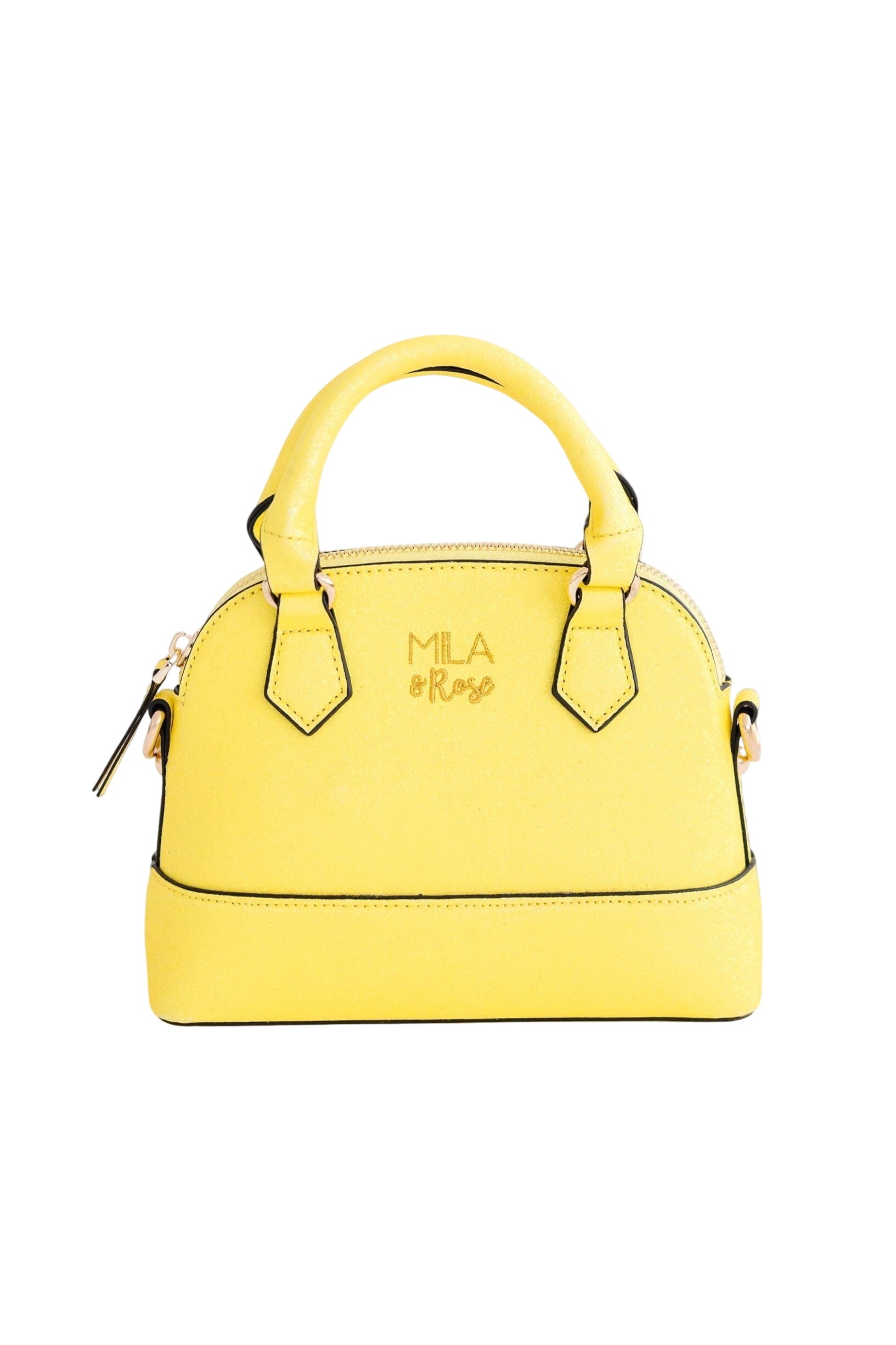 Neon Yellow Glitter Girl's Crossbody Purse