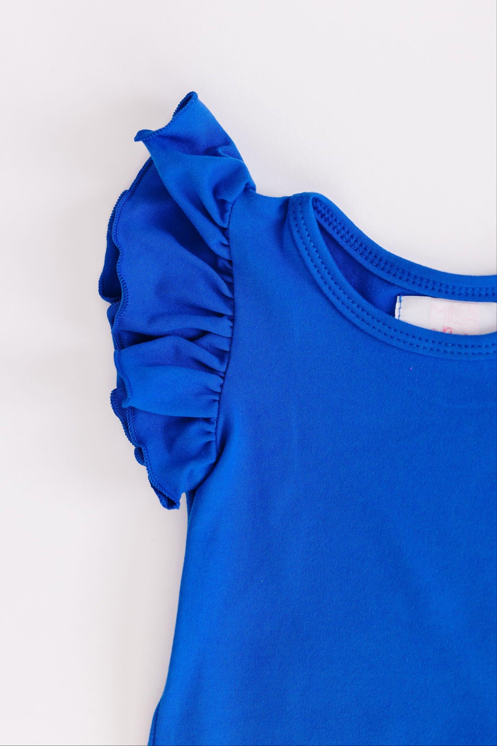 Royal Blue S/s Flutter Bodysuit