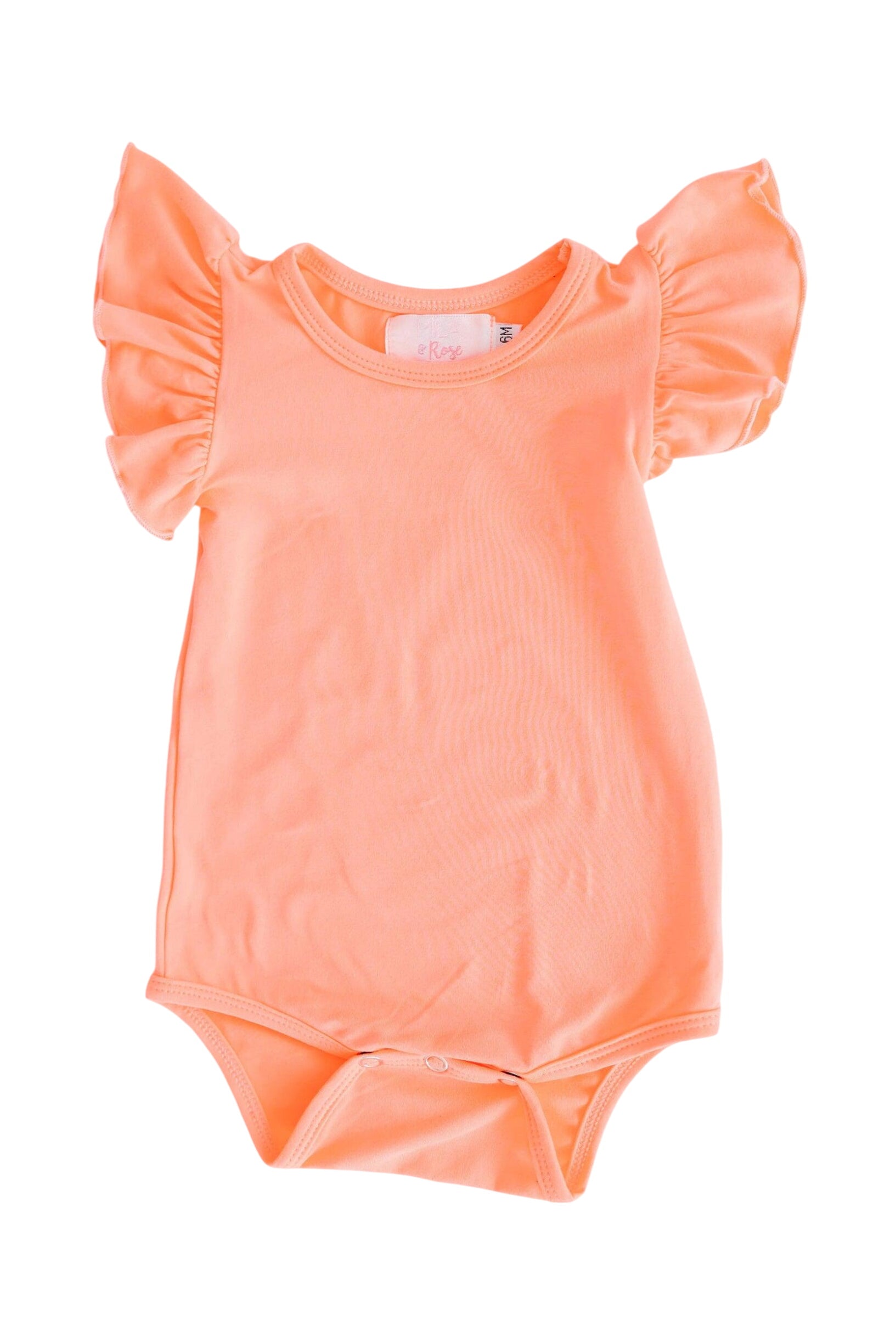 Neon Coral S/s Flutter Bodysuit