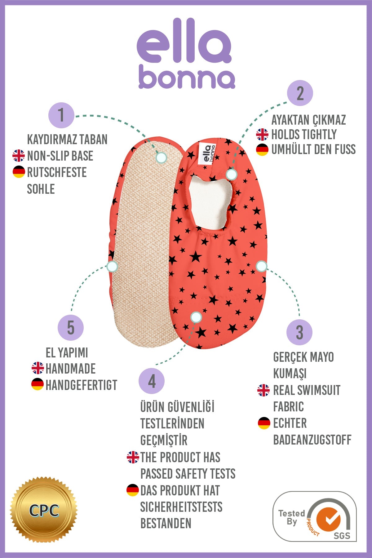 Non-slip Sole, Unisex Baby, Children's Sea Shoes, Pool Booties, Black Star