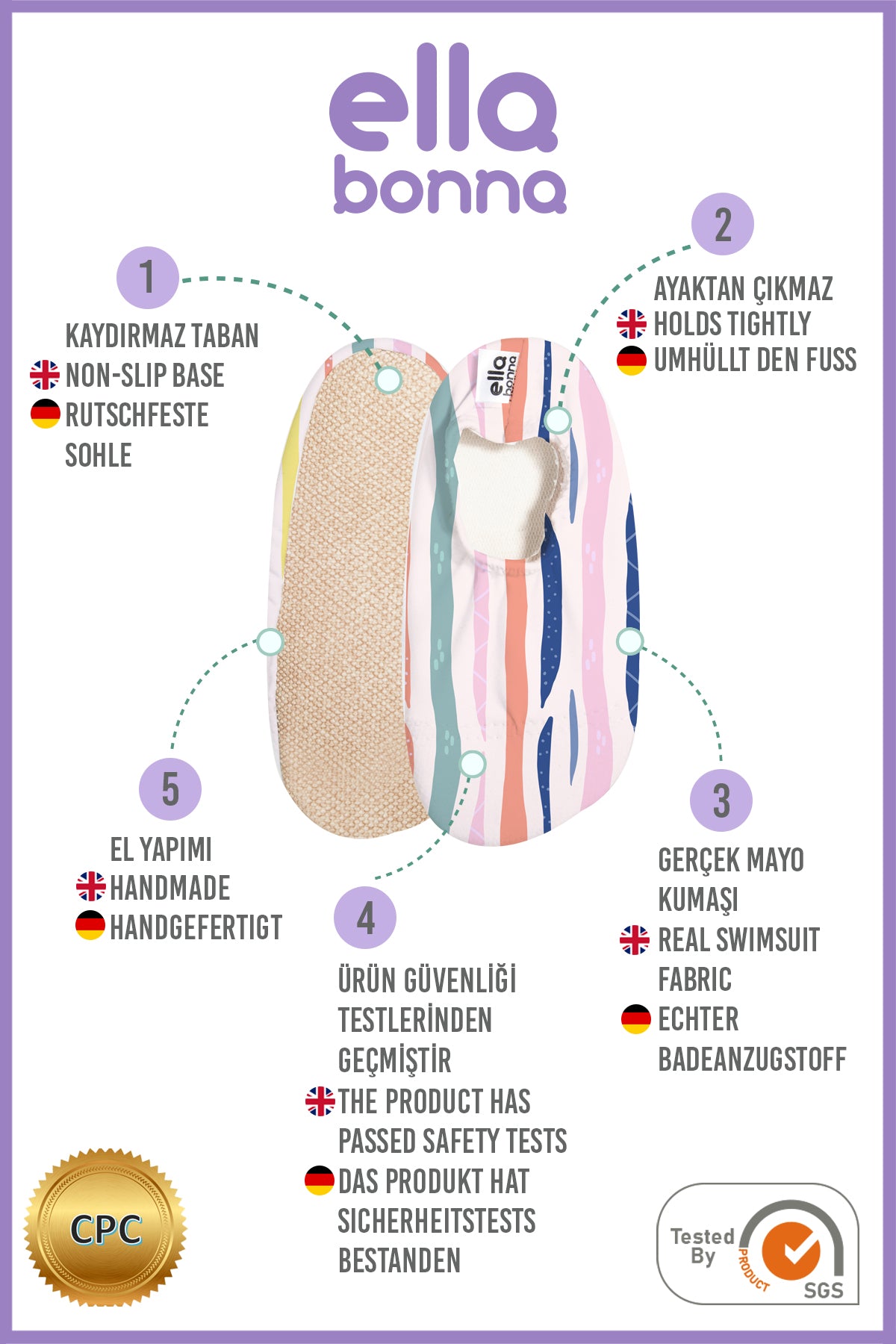 Non-slip Sole, Unisex Baby, Children's Sea Shoes, Pool Booties, Lines