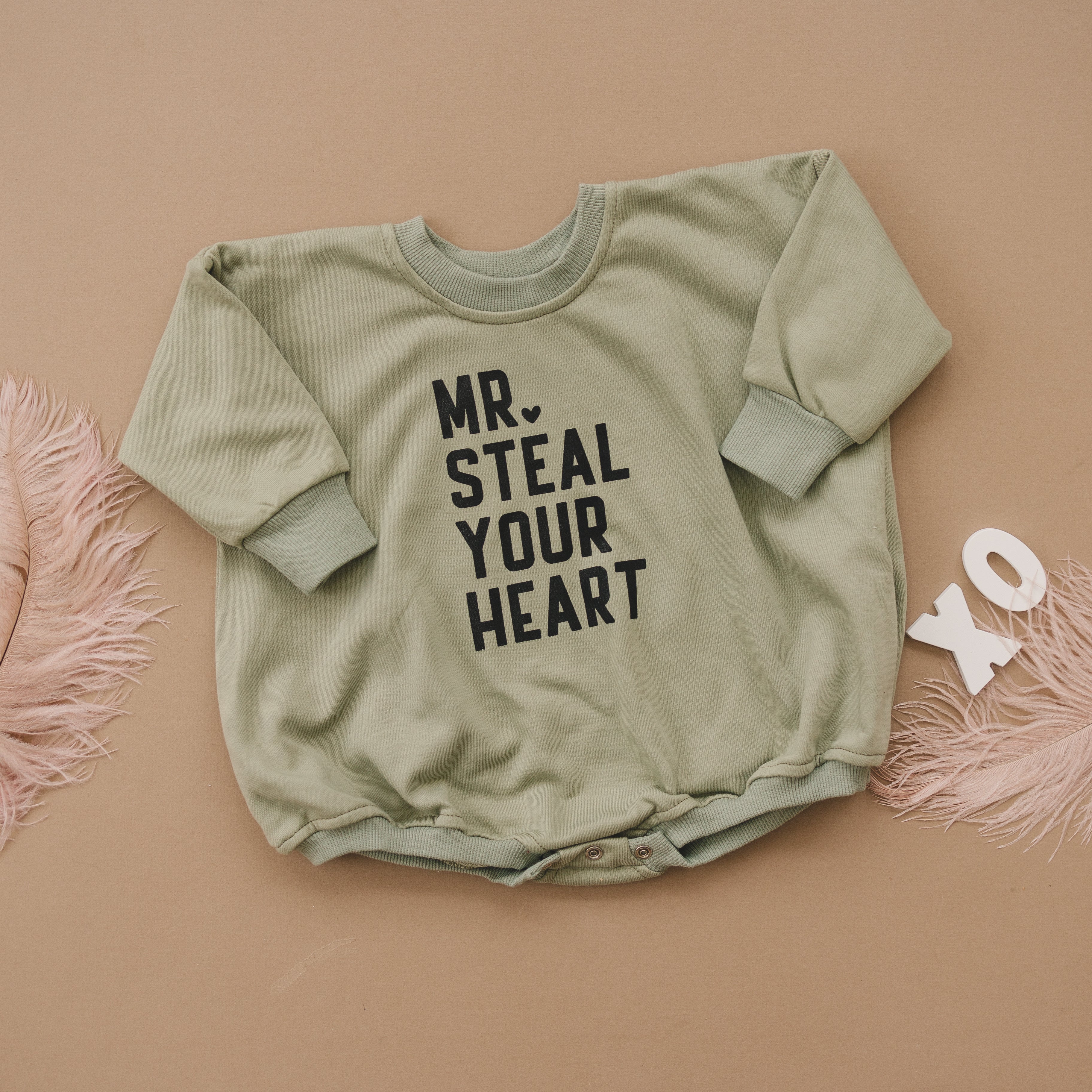Mr. Steal Your Heart Sweatshirt Romper - More Colors