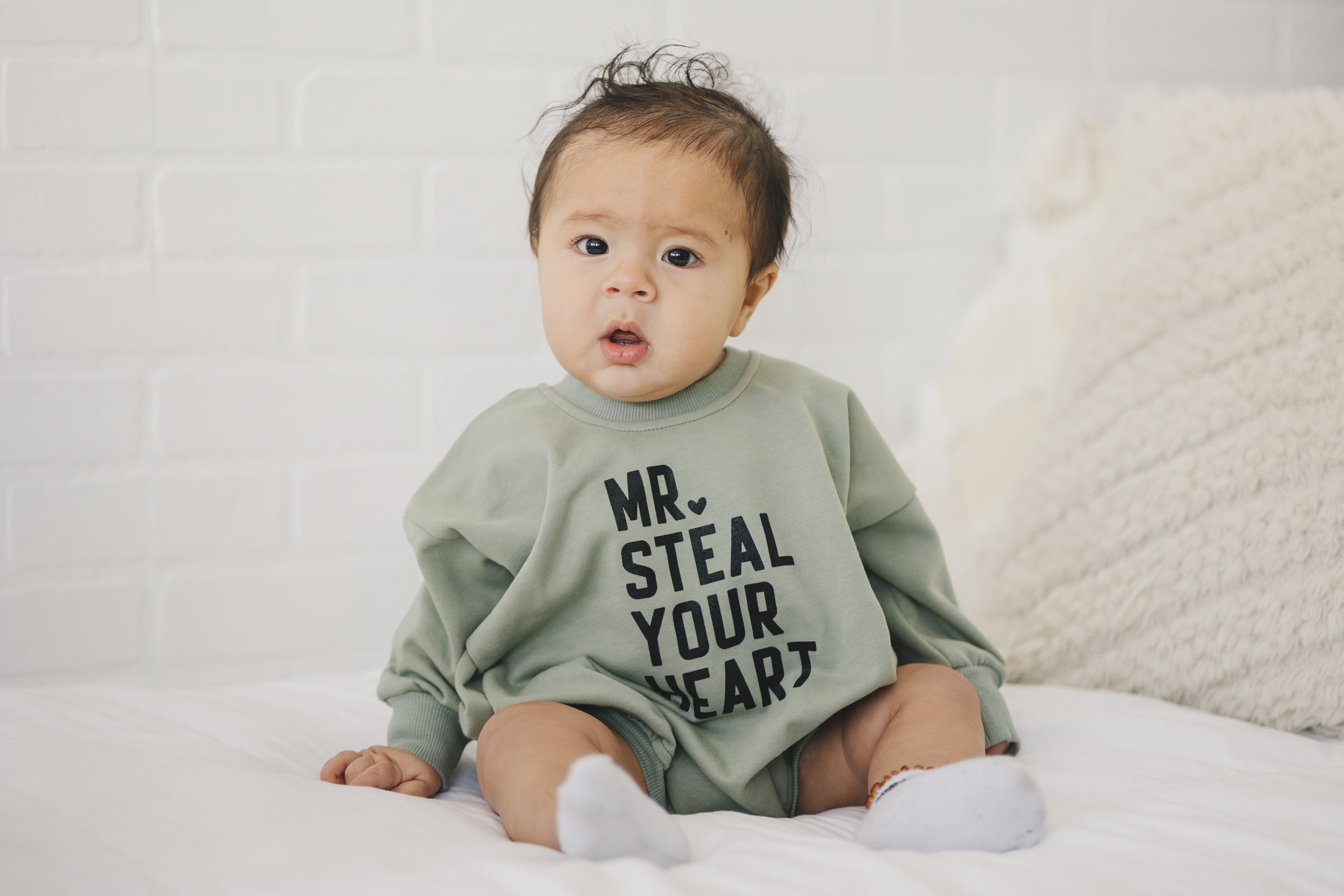 Mr. Steal Your Heart Sweatshirt Romper - More Colors