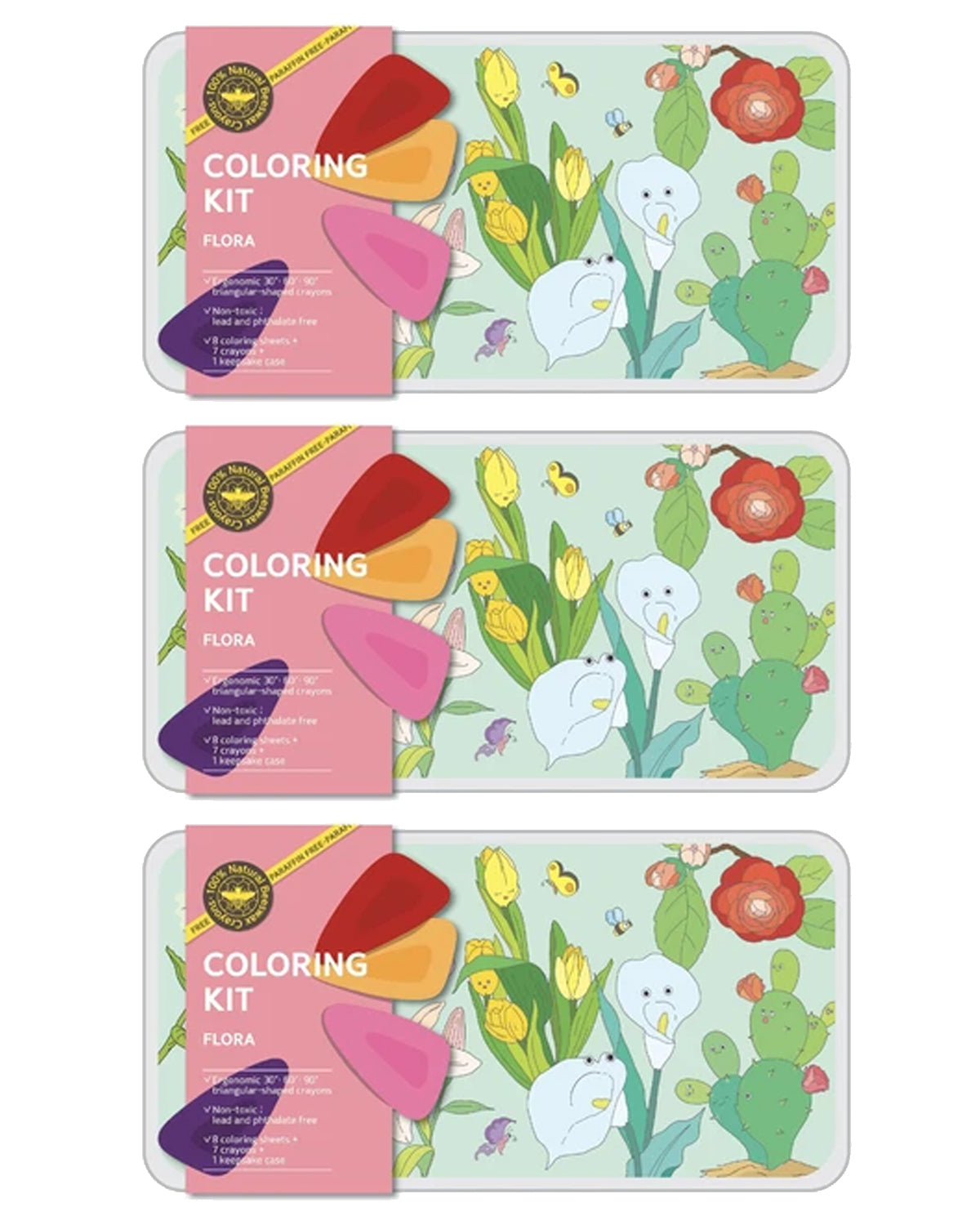 Coloring Kit - 3 Units In Set - Flora Large