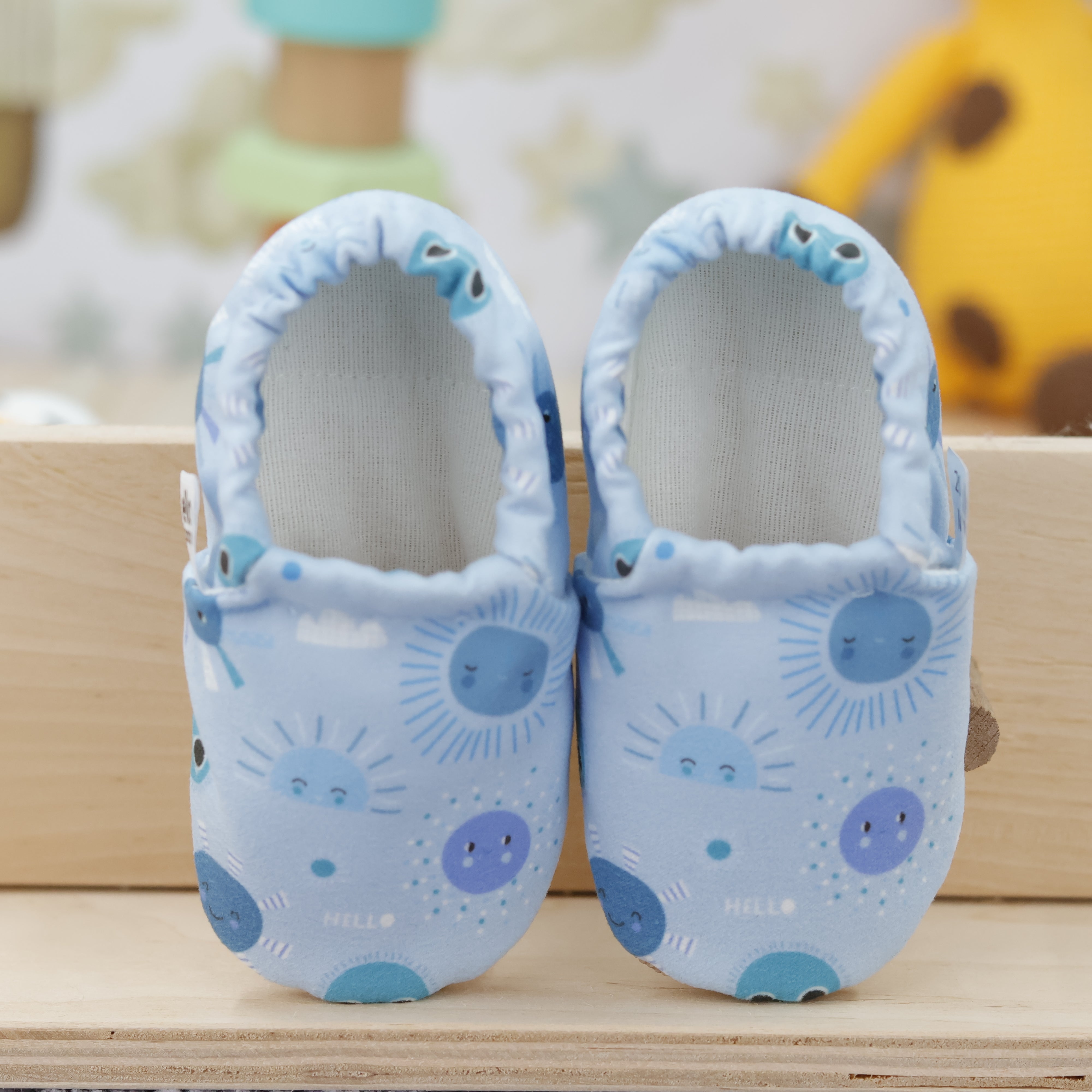 Ella Bonna Non-slip Sole Sky Patterned Baby Booties, Home Boot Slippers Nursery Shoes
