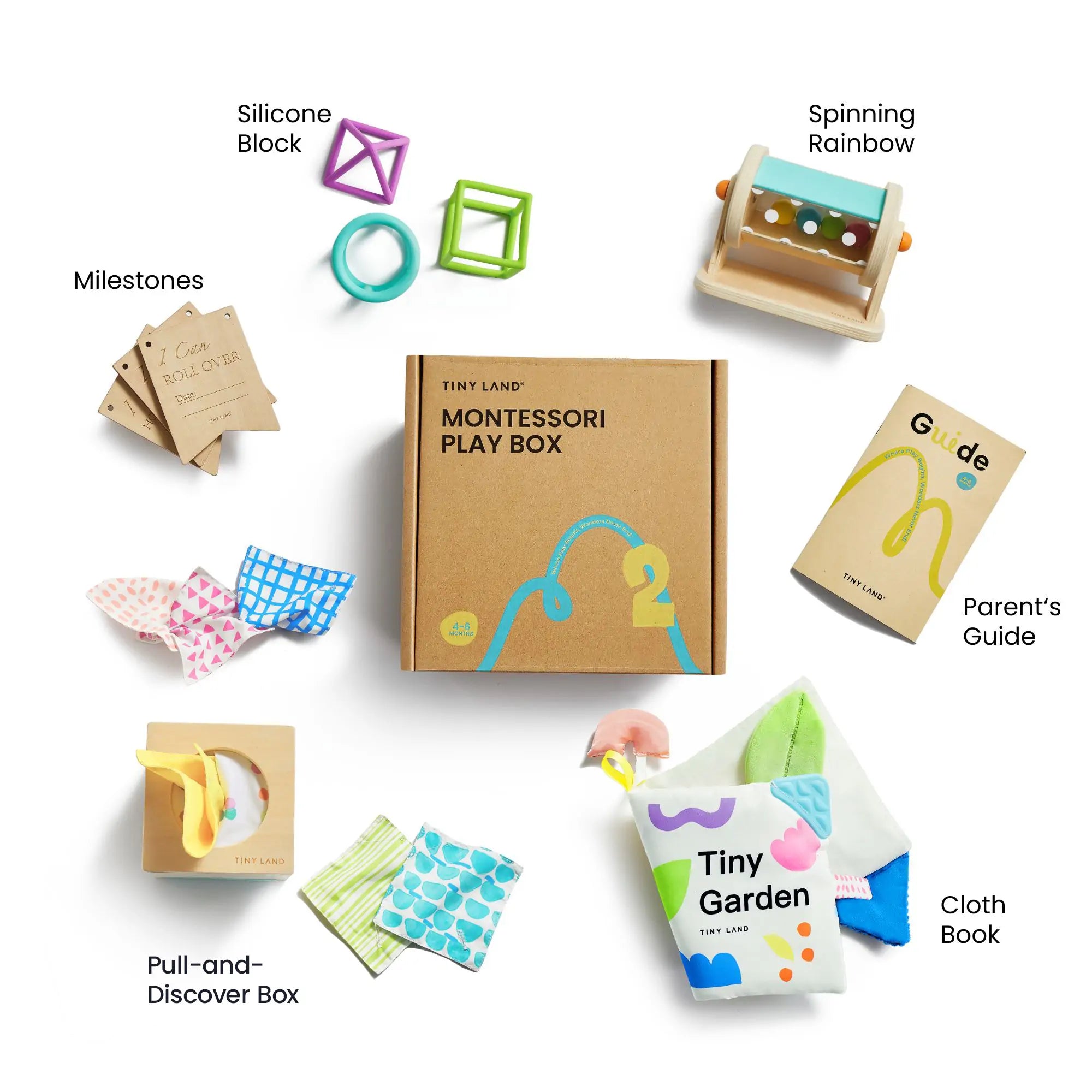 Tiny Land® Montessori Sensory Beginnings Baby Set(0–6 Months)