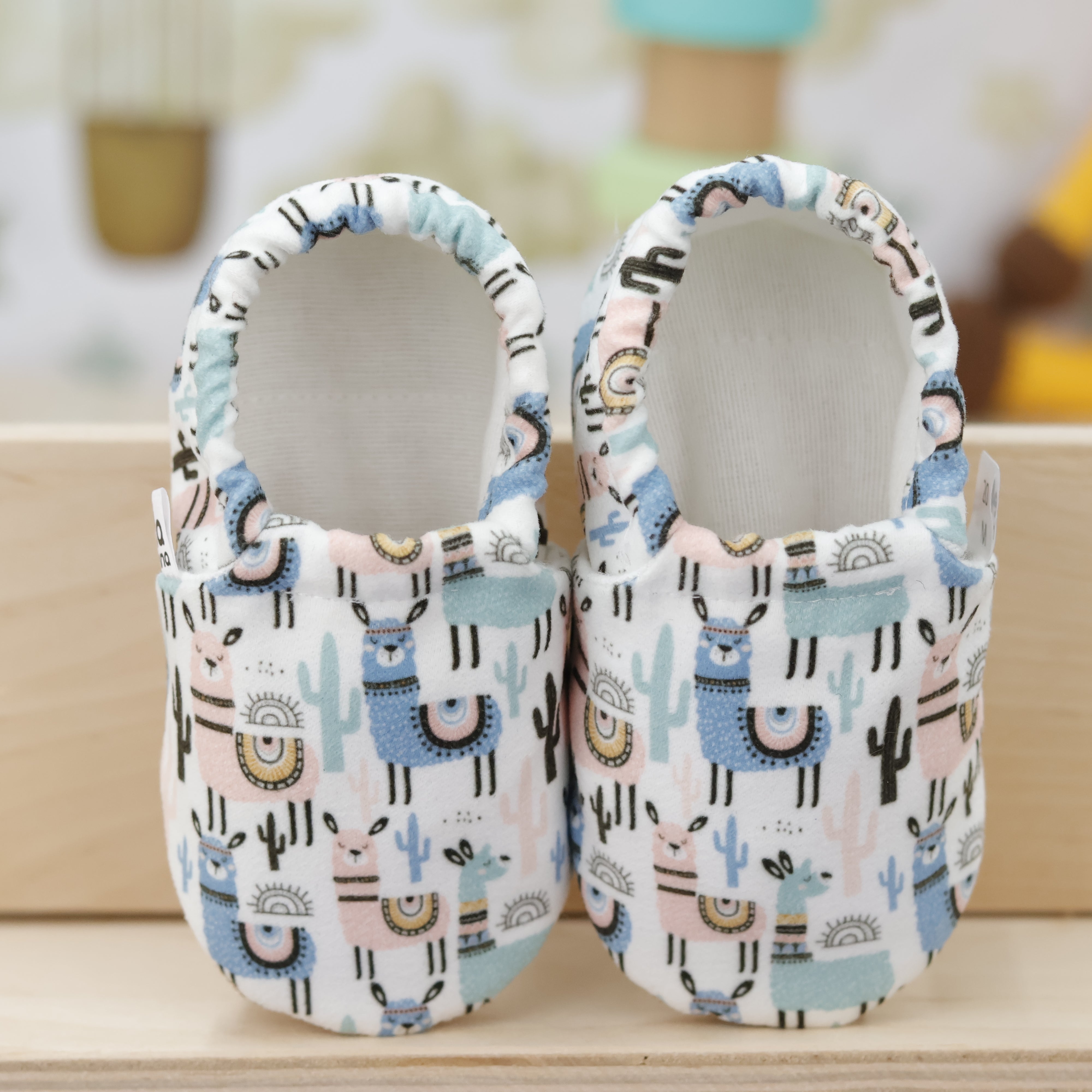 Ella Bonna Non-slip Sole Lama Patterned Baby Booties, Home Boot Slippers Nursery Shoes