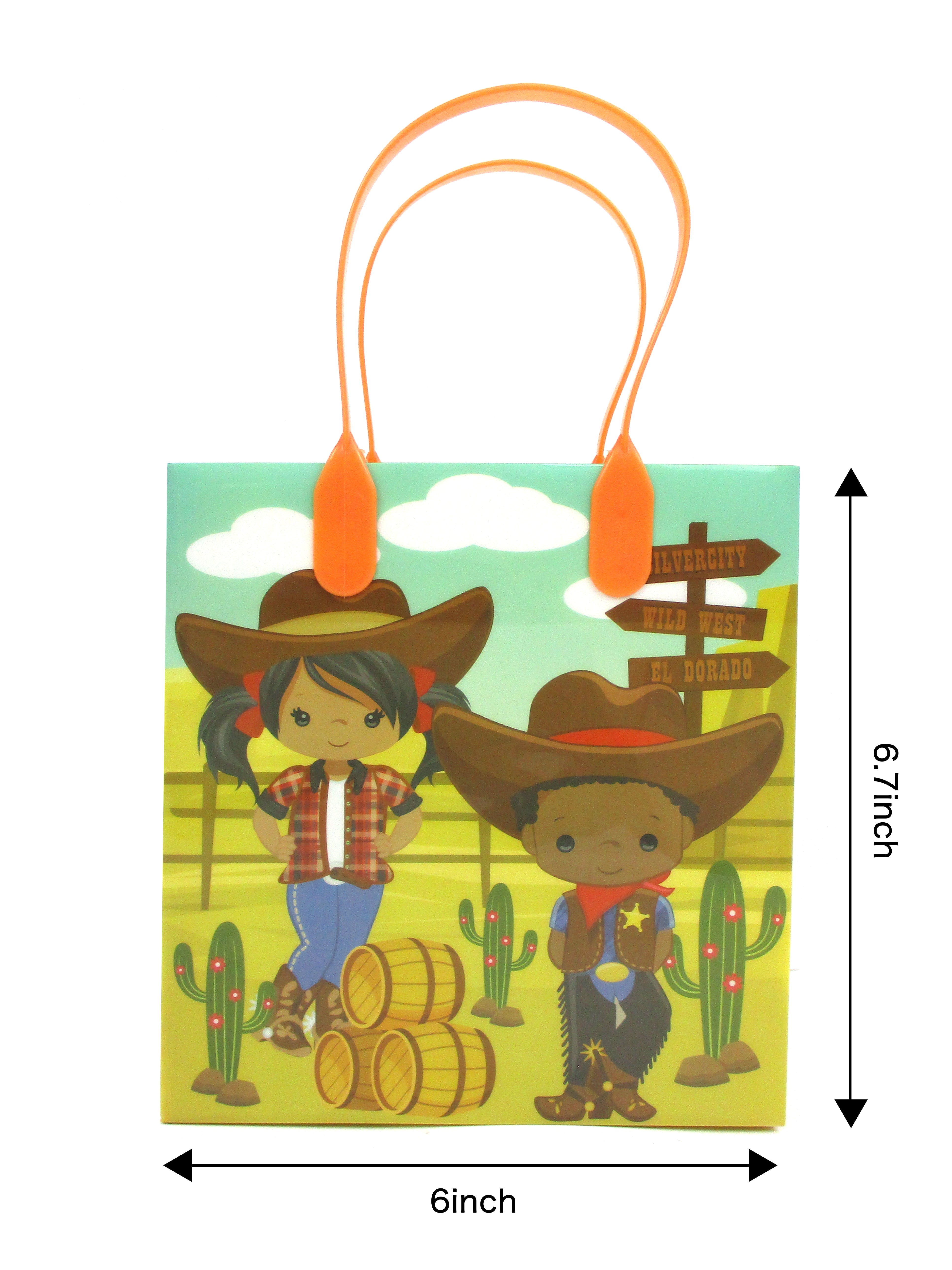 Black Cowboy & Cowgirl Party Favor Treat Bags - Set Of 6 Or 12