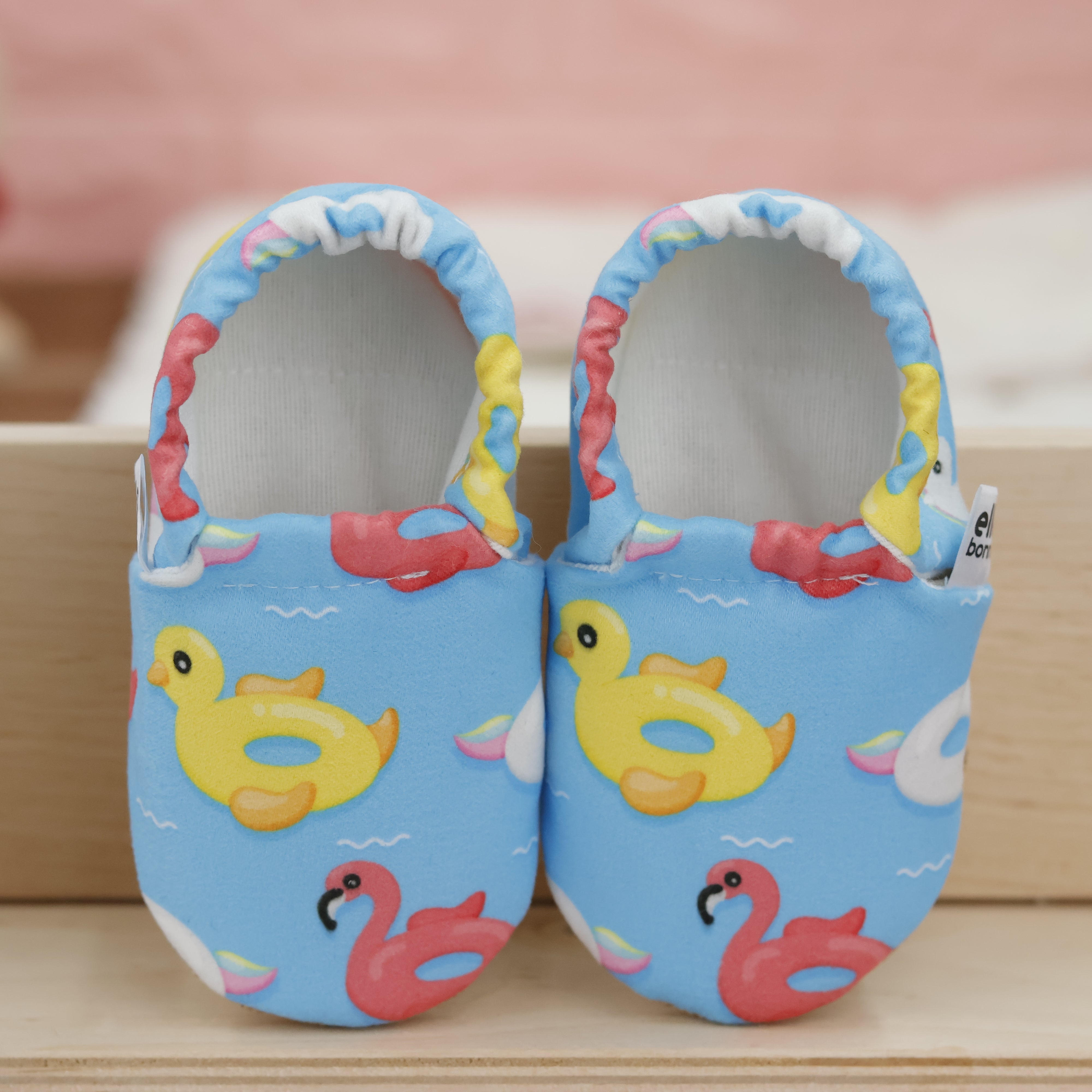 Ella Bonna Non-slip Sole Duck Patterned Baby Booties, Home Boot Slippers Nursery Shoes