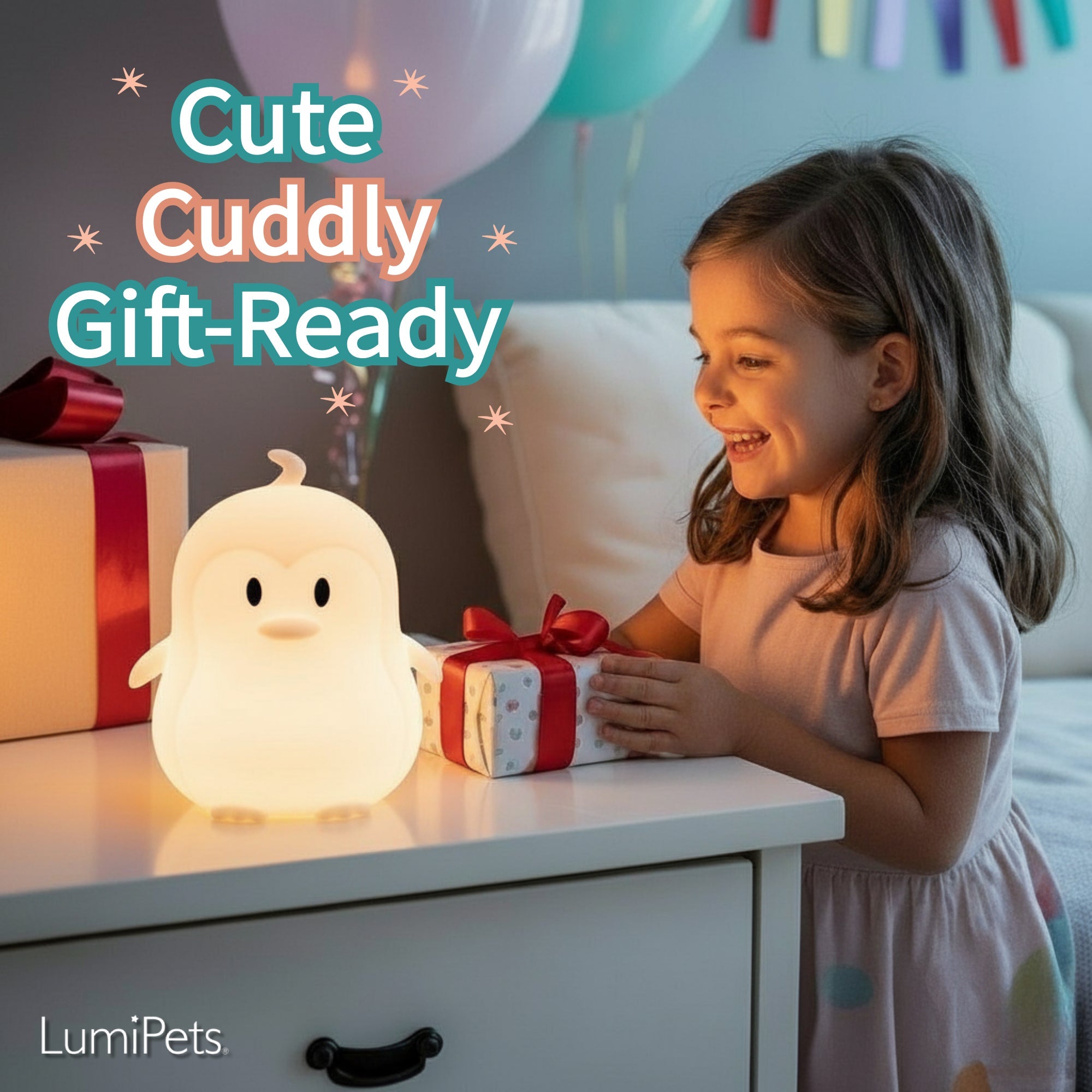 Lumipets® Pebbles The Penguin- Children's Touch Night Light