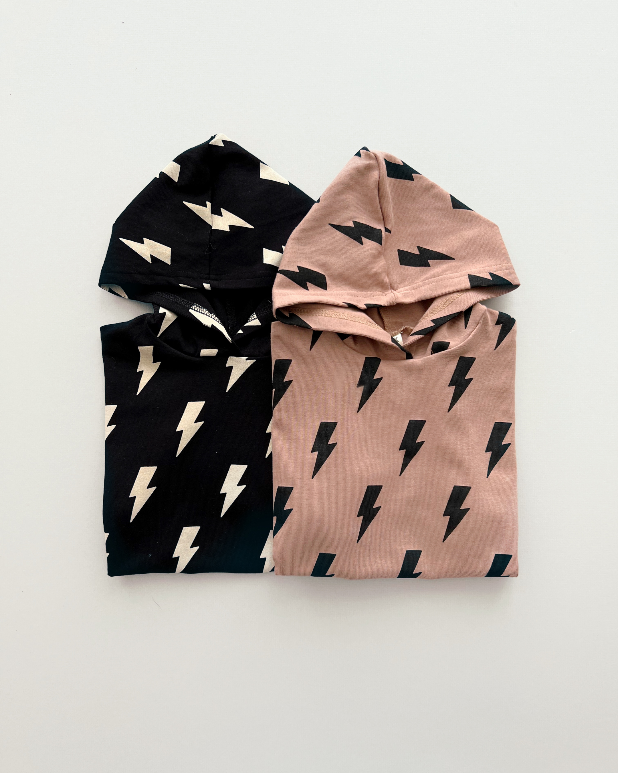 Hooded Bubble Romper | Black Bolts