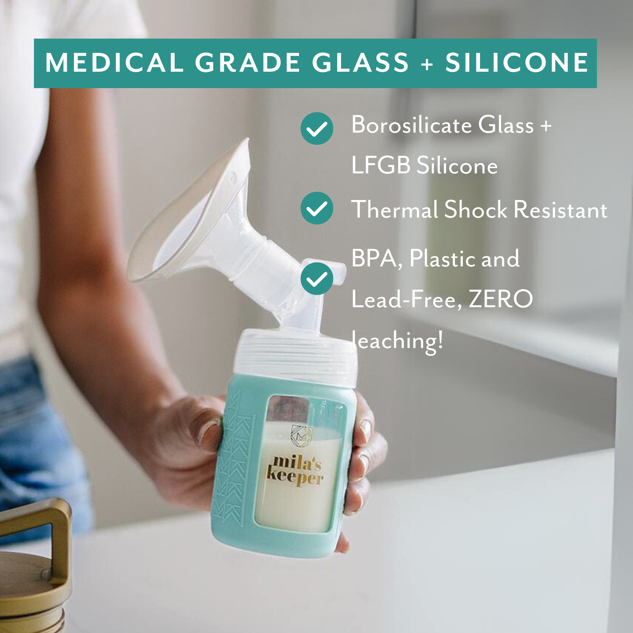 Glass Breast Milk Bottles (set Of 2)