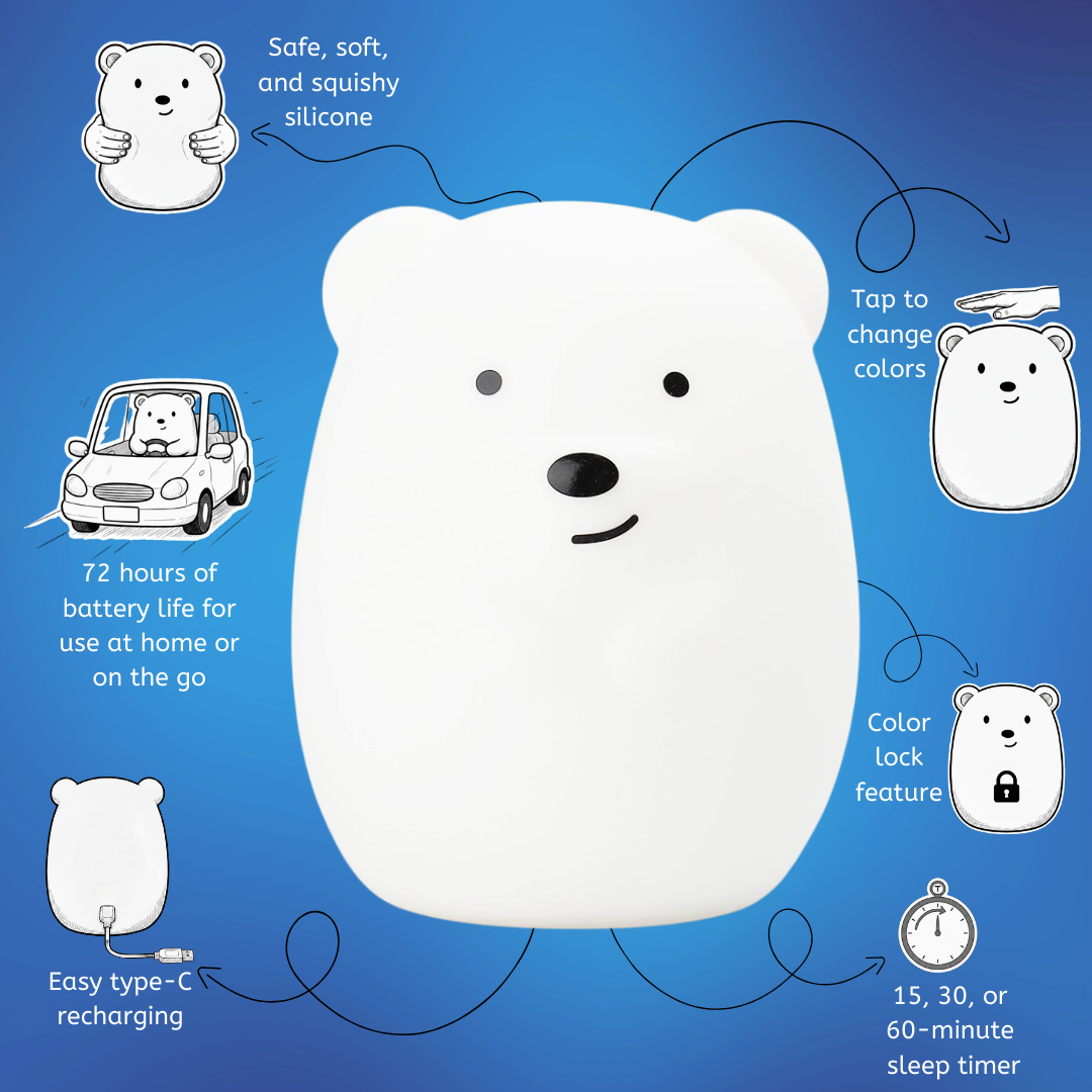 Lumipets® Benny The Bear- Children's Touch Night Light