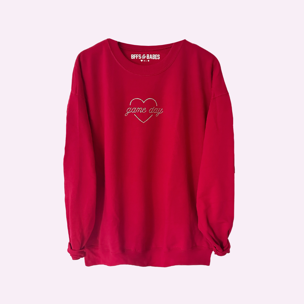 Game Day Shine ♡ Rhinestone Sweatshirt