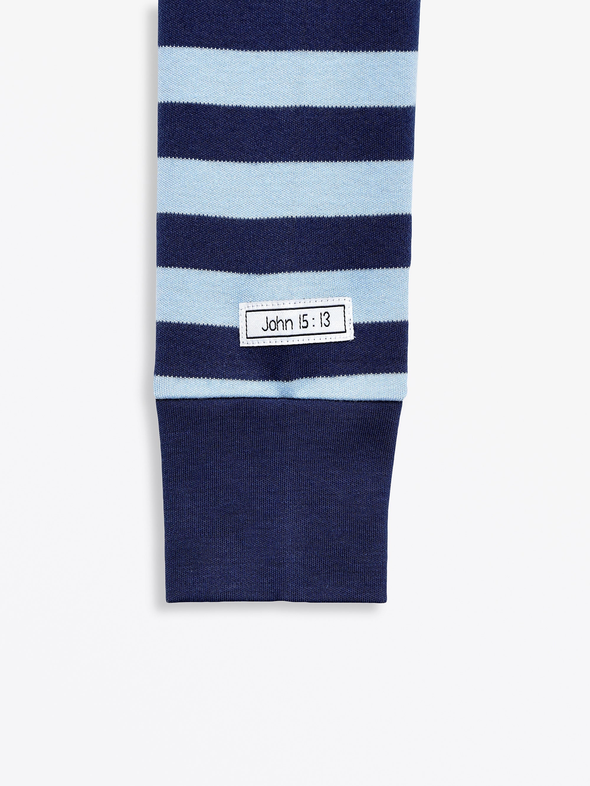 No Greater Love Blue Pj Long Sleeve Set Cotton