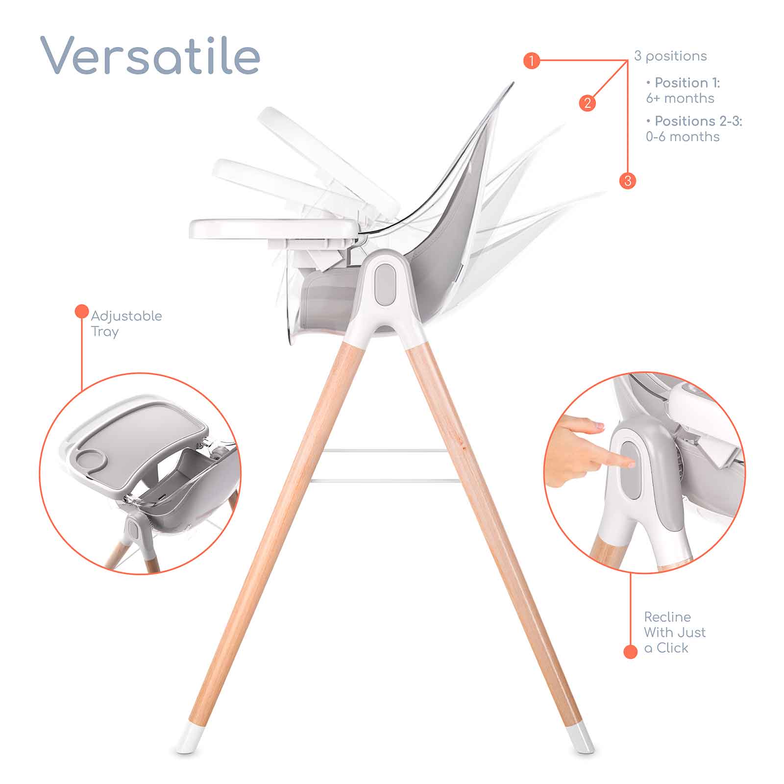 Children Of Design 6 In 1 Deluxe High Chair W/cushion