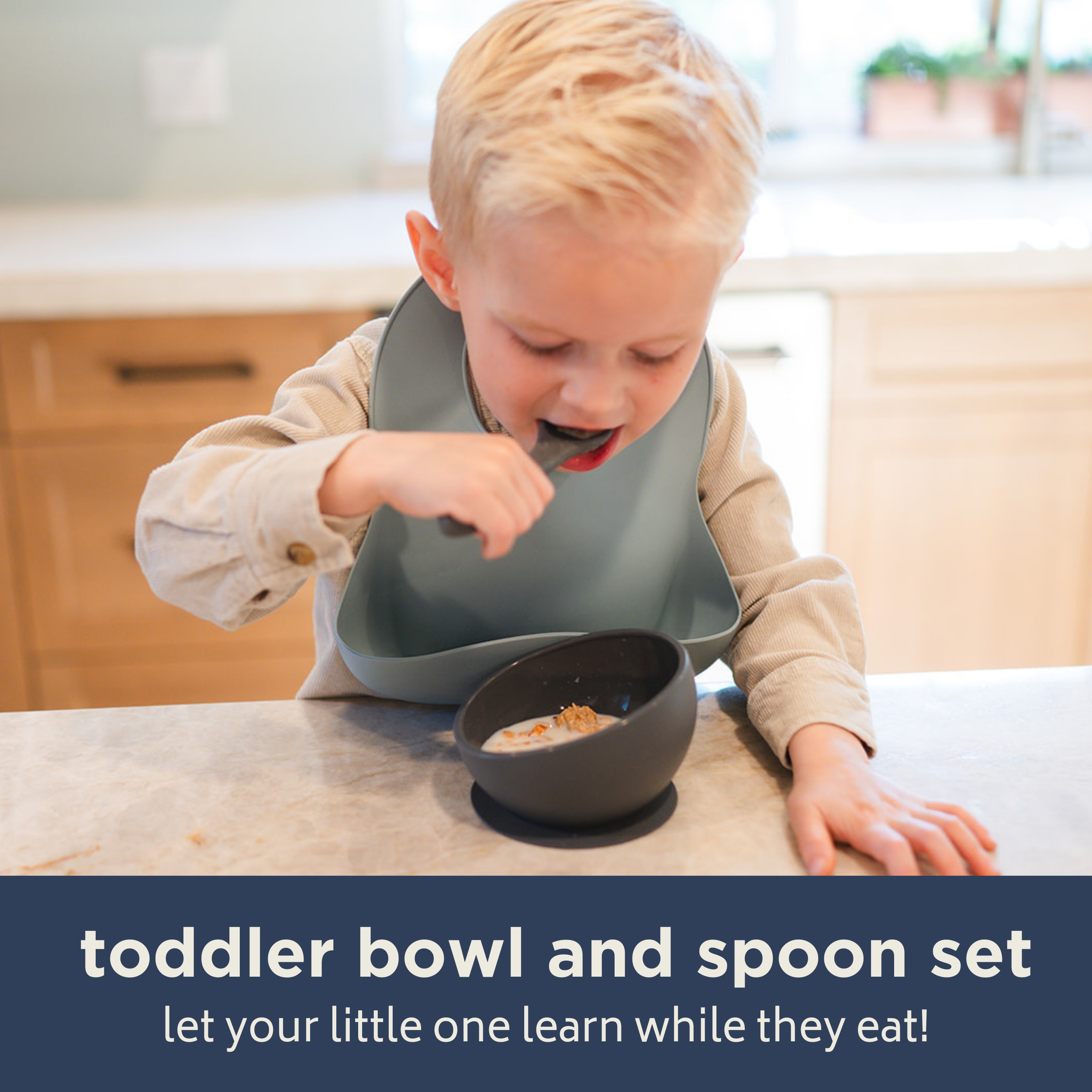 Blush Suction Bowl And Spoon Set