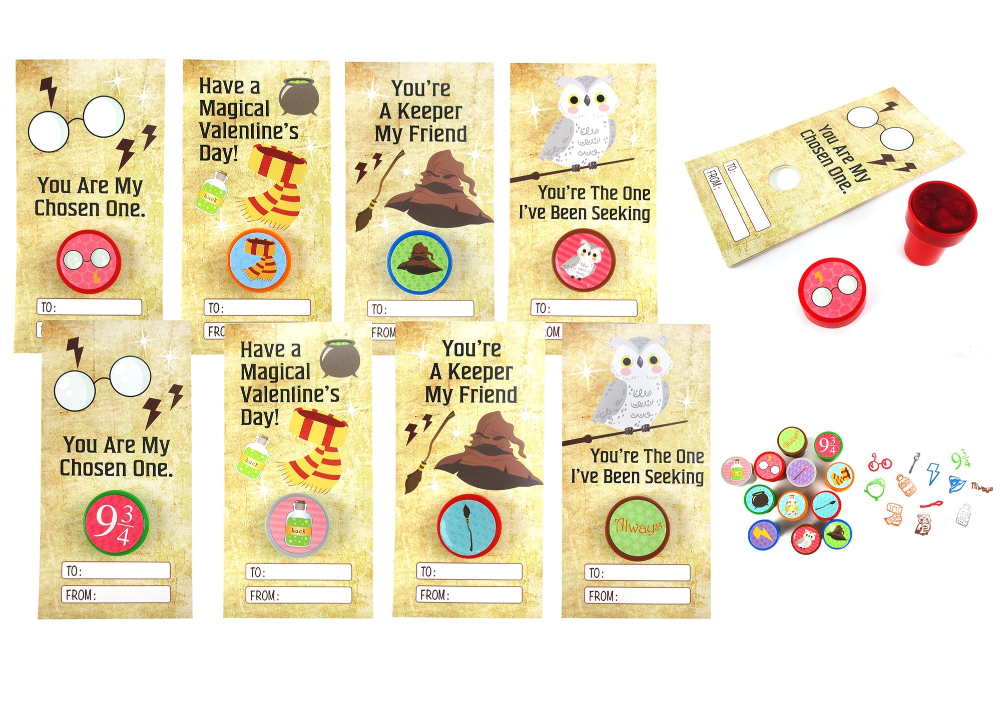 Wizard Valentine's Day Cards With Stampers For Classroom Exchange