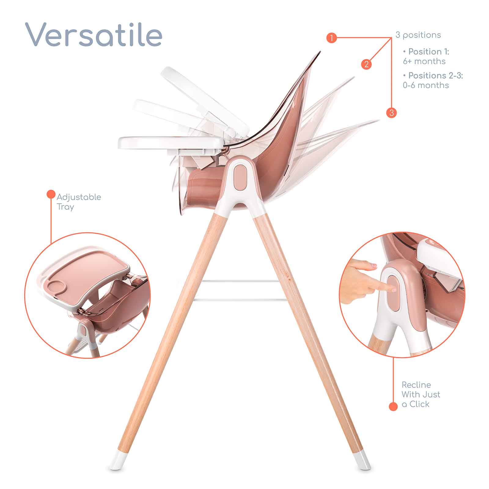 Children Of Design 6 In 1 Deluxe High Chair W/cushion