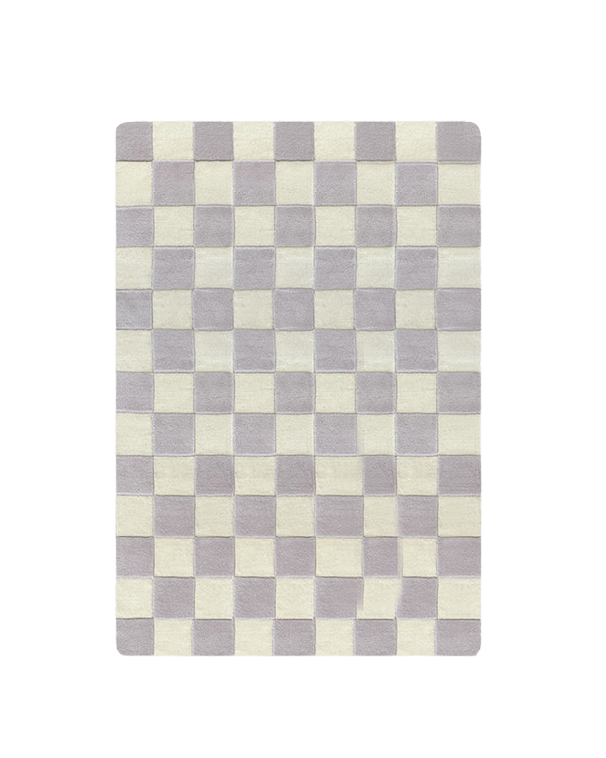 Rug Checkerboard Lilac / White 3.9 X 5.9 Ft