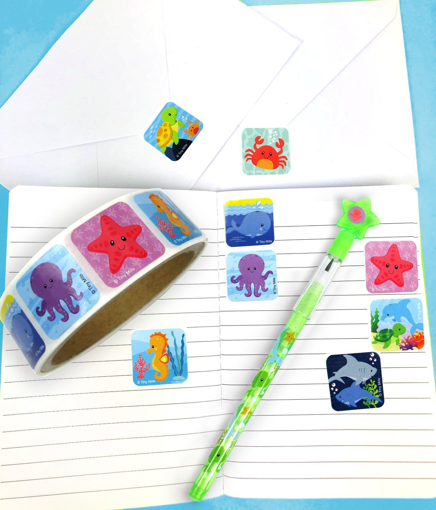 Ocean Animals Stickers 100 Stickers/dispenser, Pack Of 1, 6 Or 12 Dispensers