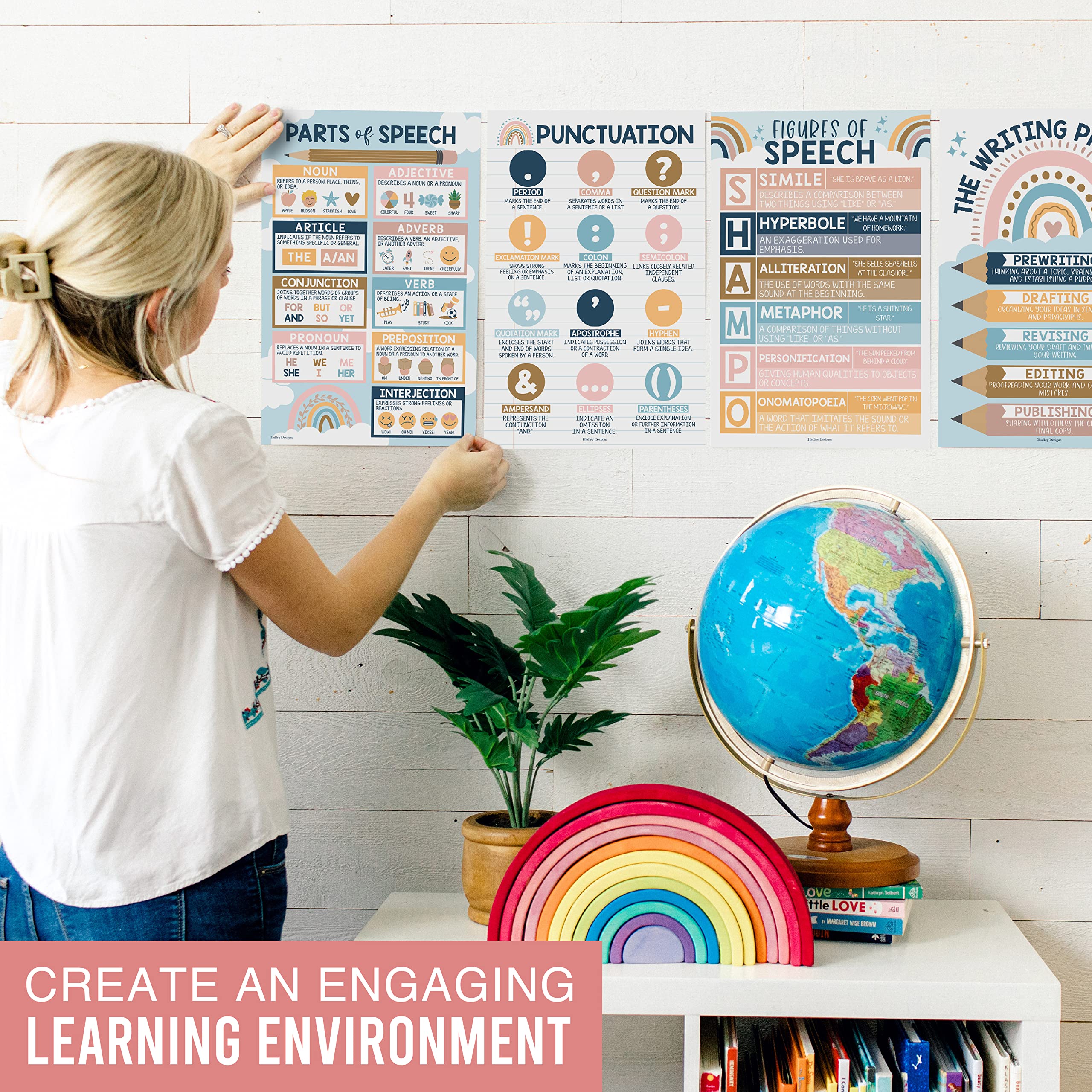 Parts Of Speech Kit: Boho 4 Poster Pack