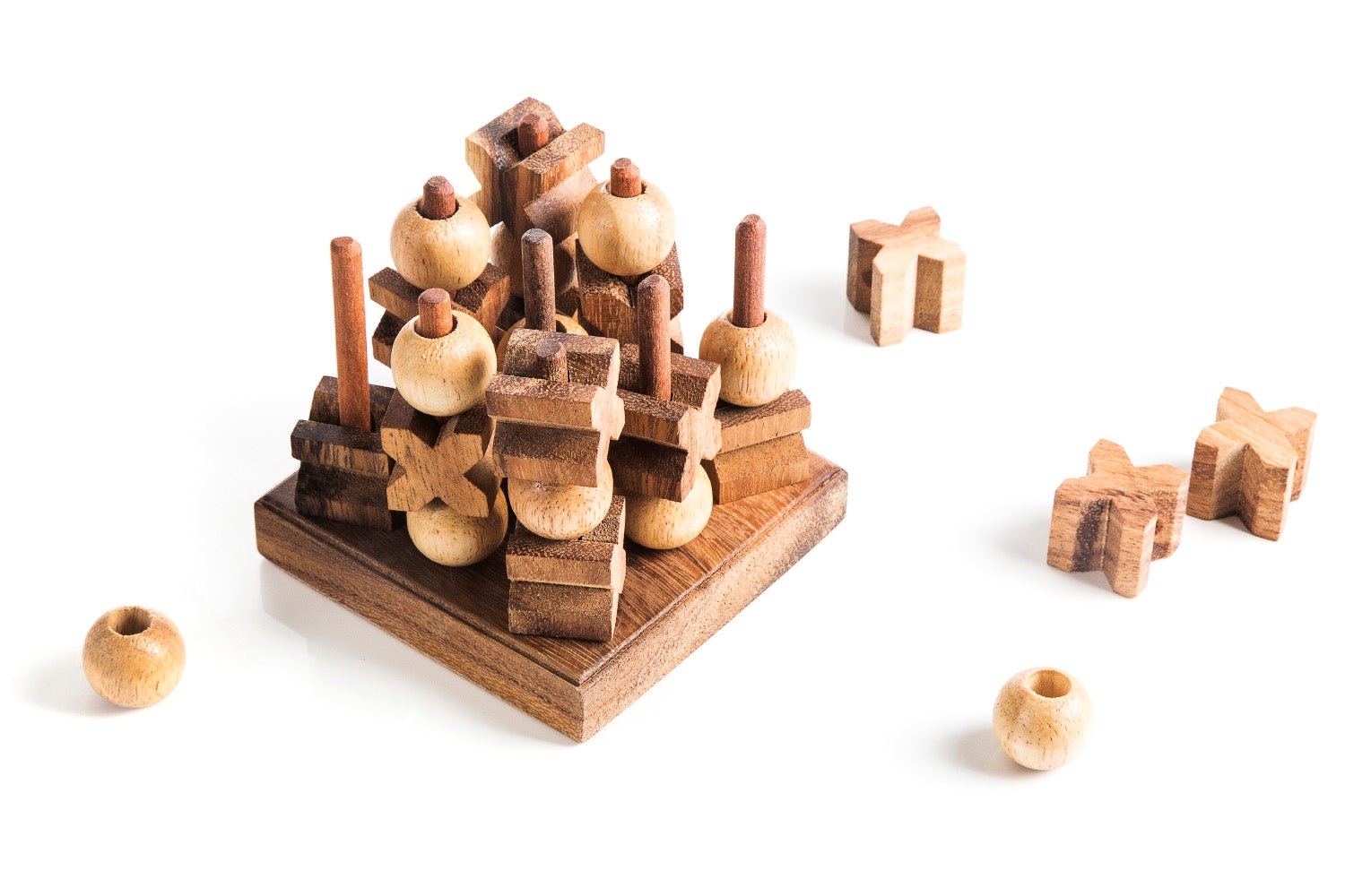 3d Tic Tac Toe - Wooden Xoxo Game