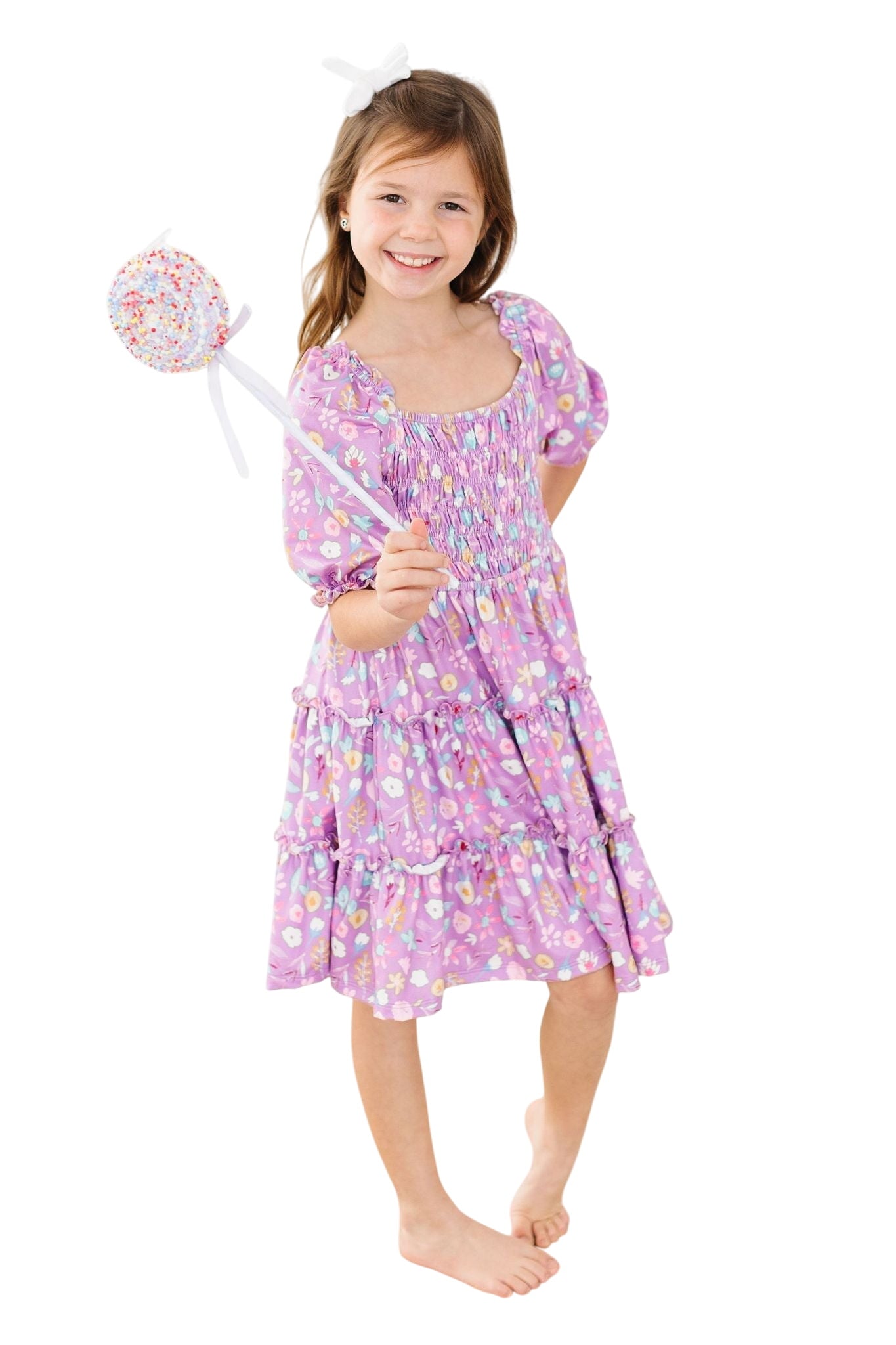 Playful Posy Smocked Ruffle Dress