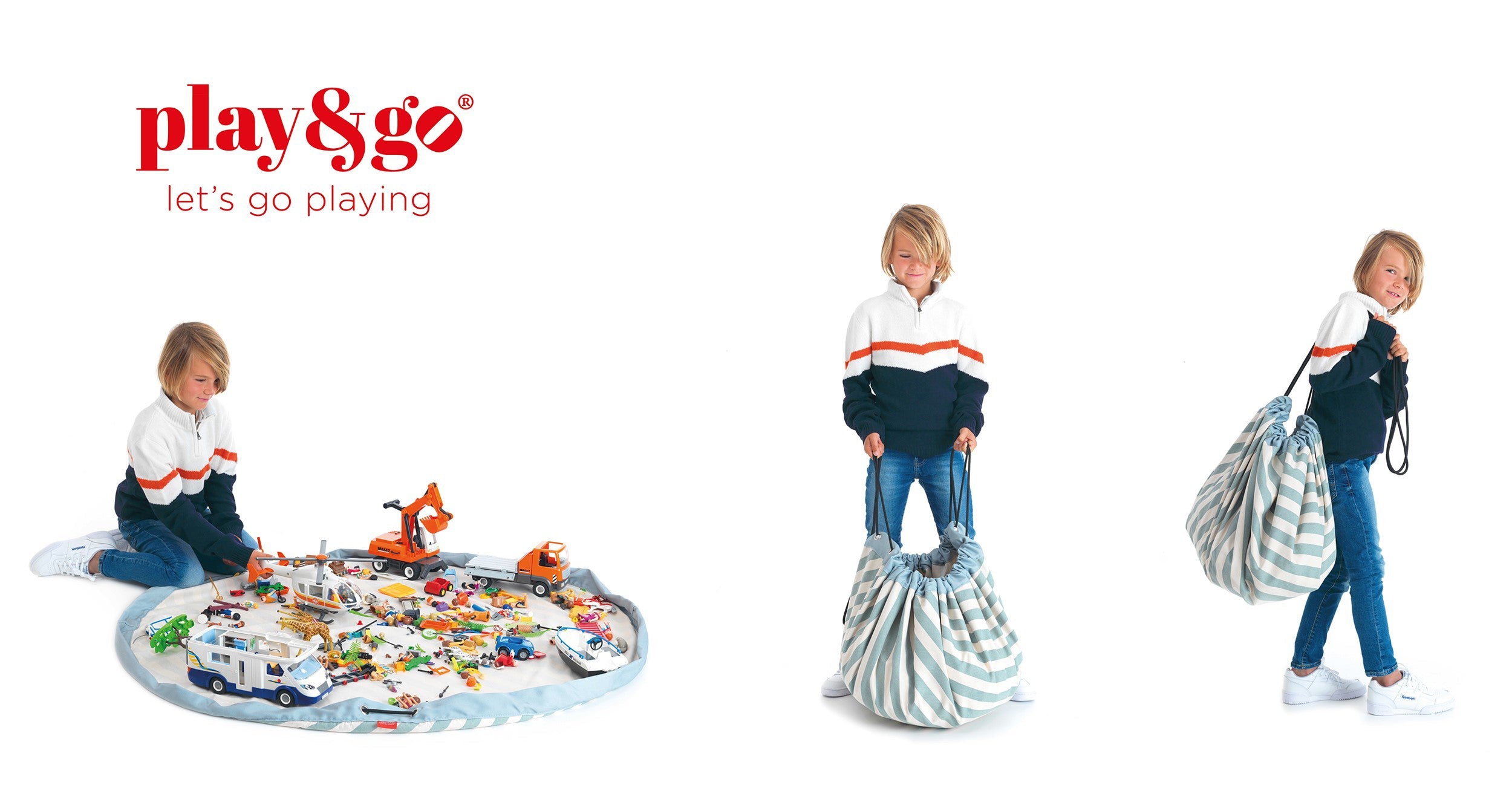 Stripes Green Toy Storage Bag