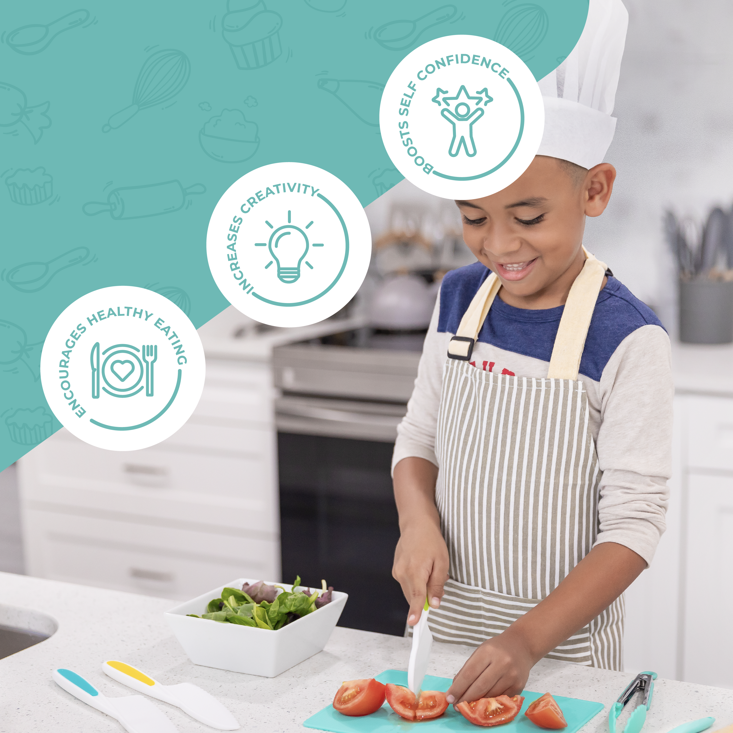 Tovla Jr. Kid-safe Knife Set | Safe Cooking Knives For Kids Ages 4+