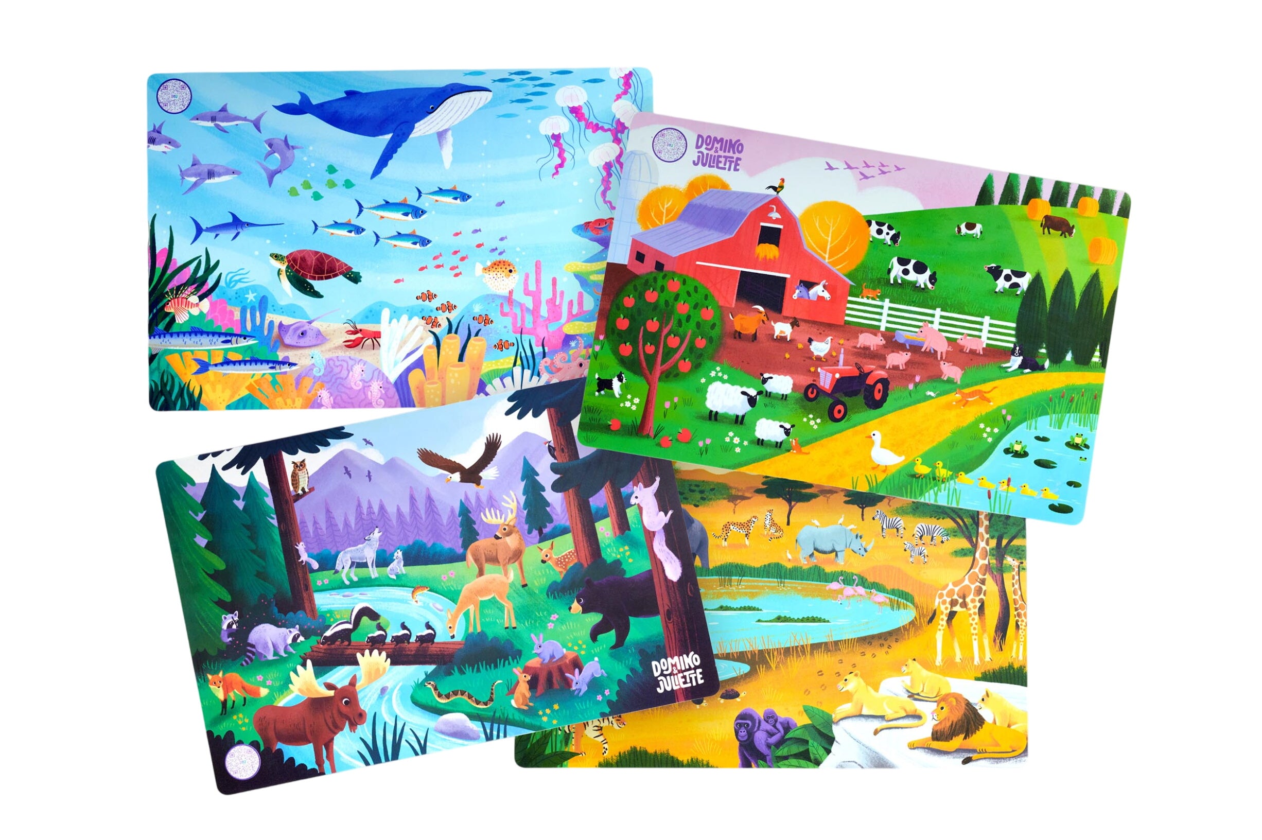 4-pack Placemat Bundle: “farm Sea To Shining Sea”