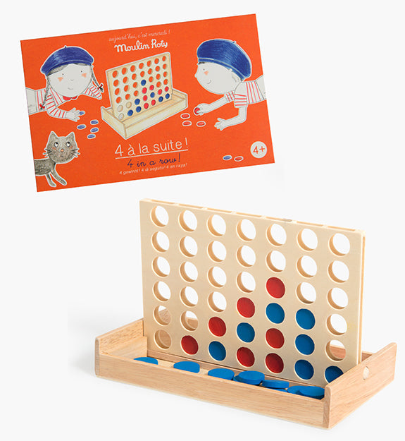 4 In A Row Wooden Board Game - Recreational Toy - Moulin Roty