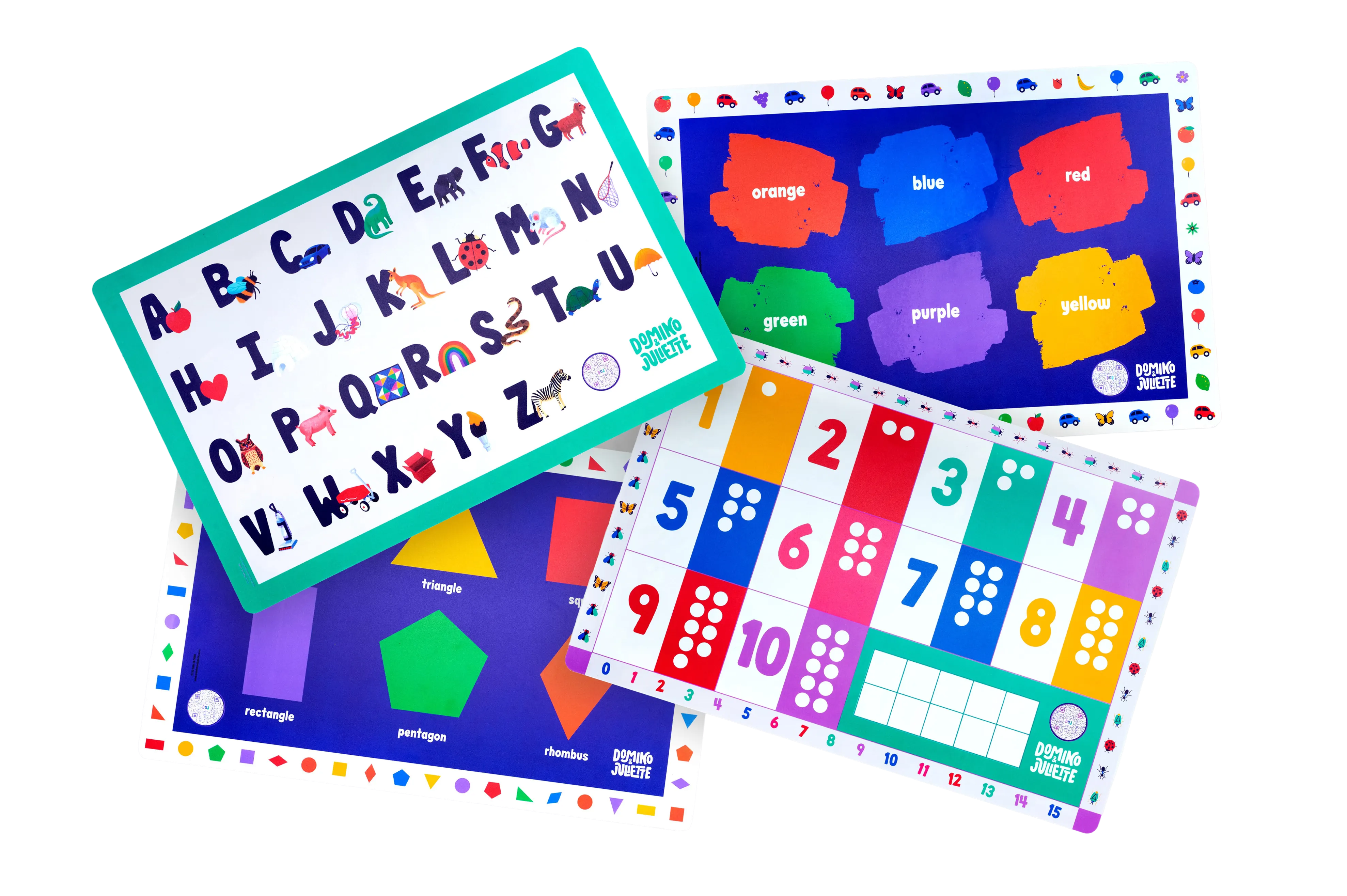 4-pack Placemat Bundle: “now I Know My”