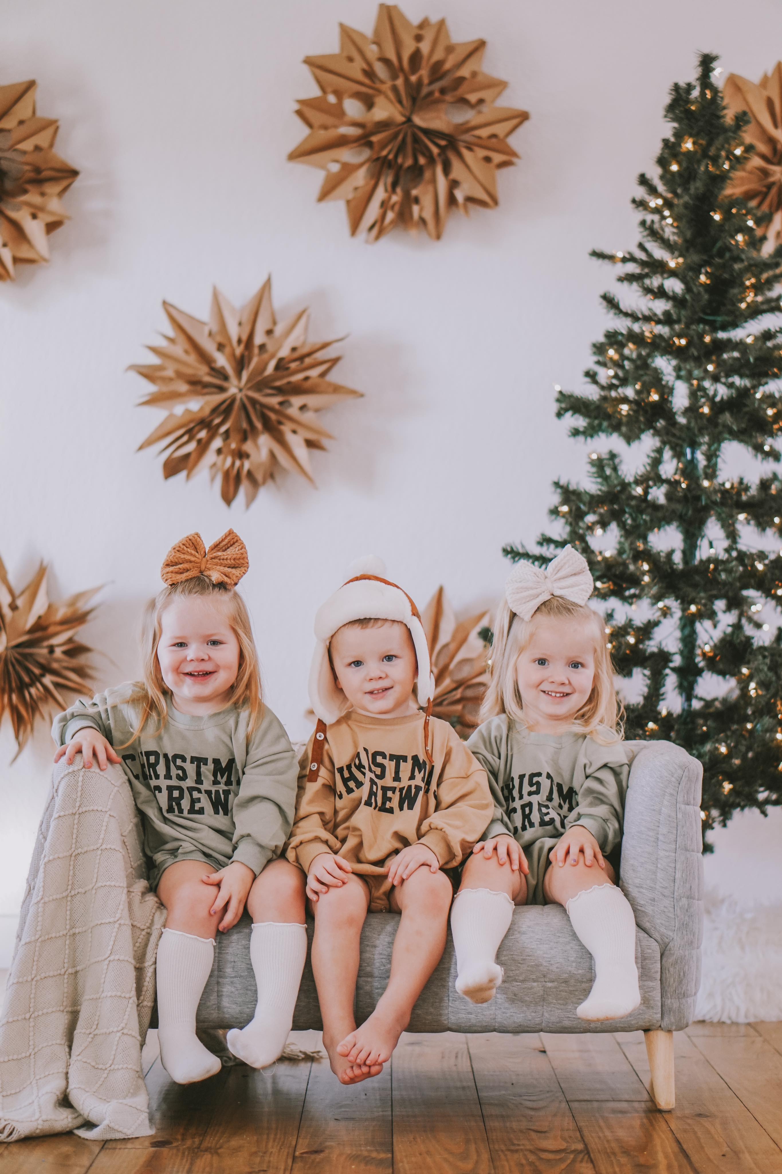 Christmas Crew Sweatshirt Romper - More Colors