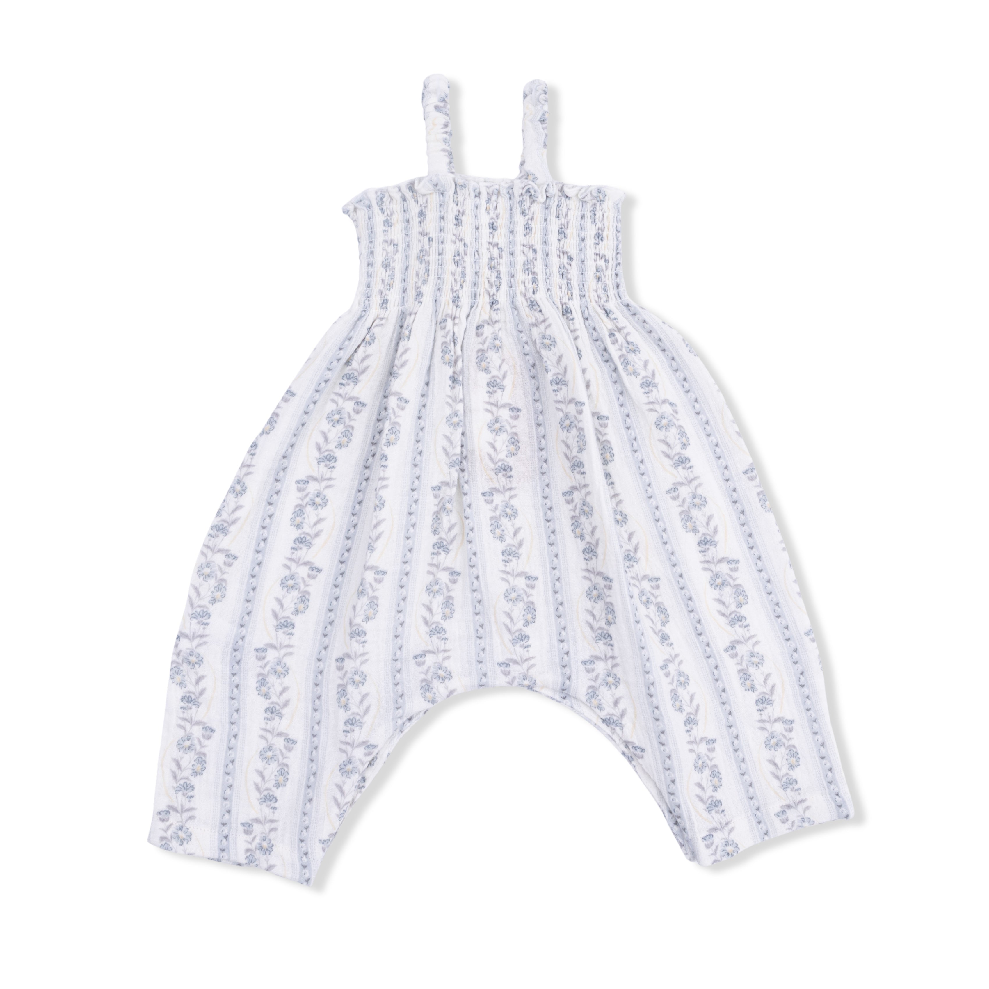 Kimberly Floral Stripe - Smocked Romper