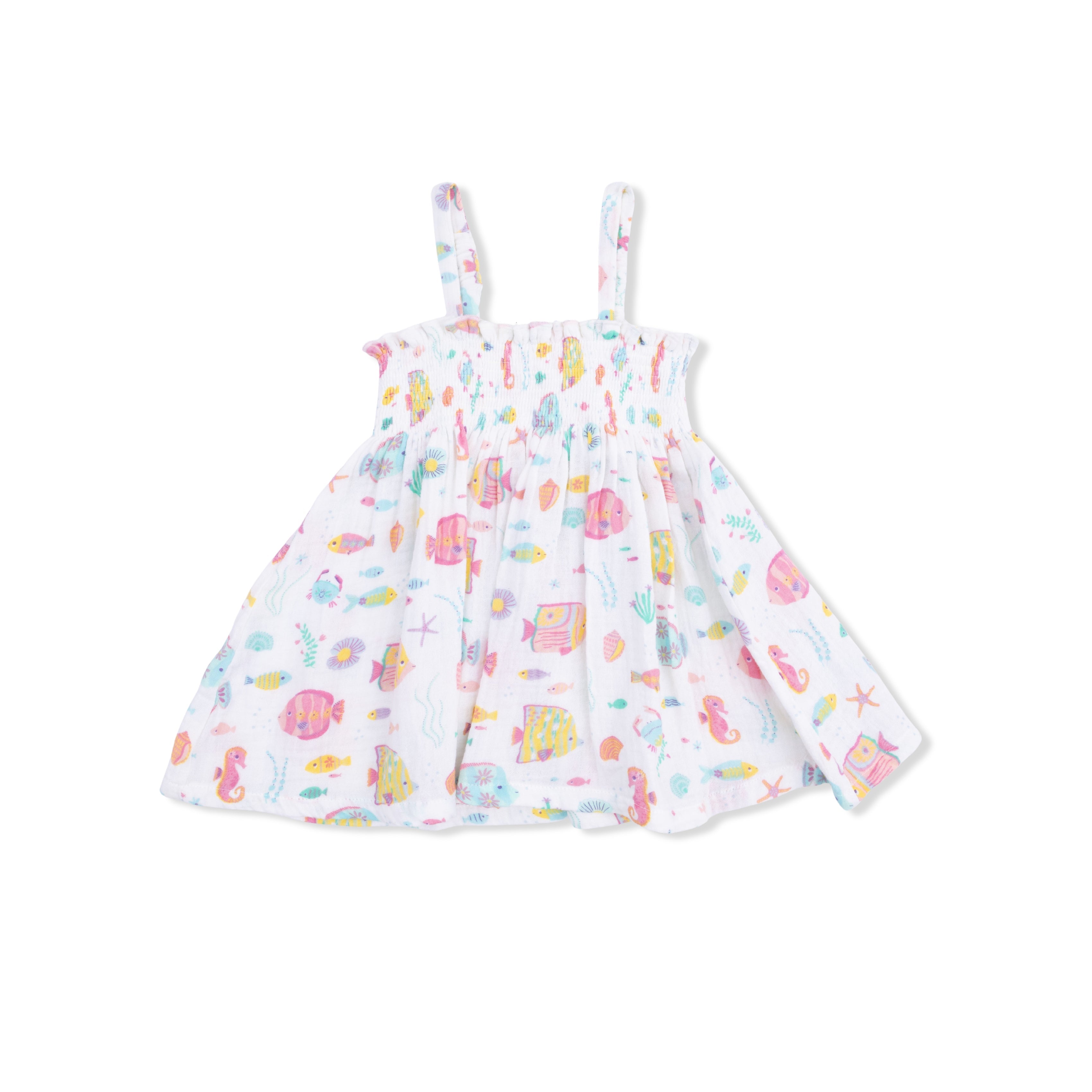 Sunny Coral Reef Fish - Smocked Top With Bike Short